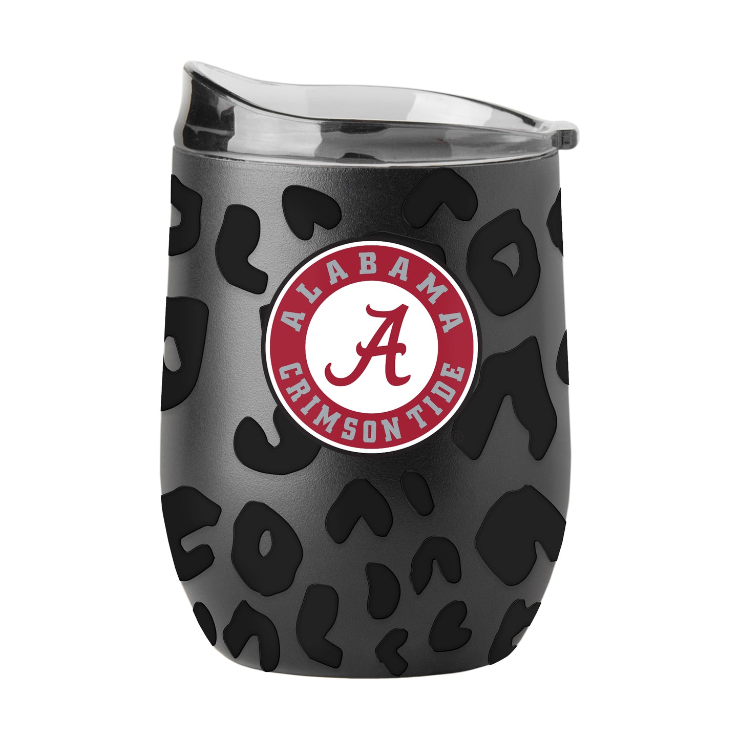 Alabama Leopard 16oz Black Powdercoat Curved Beverage
