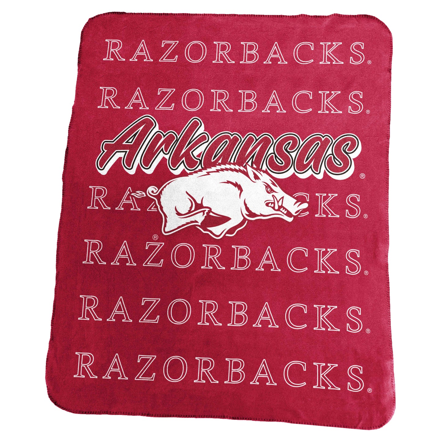 Arkansas Classic Repeating Team Name Fleece Throw