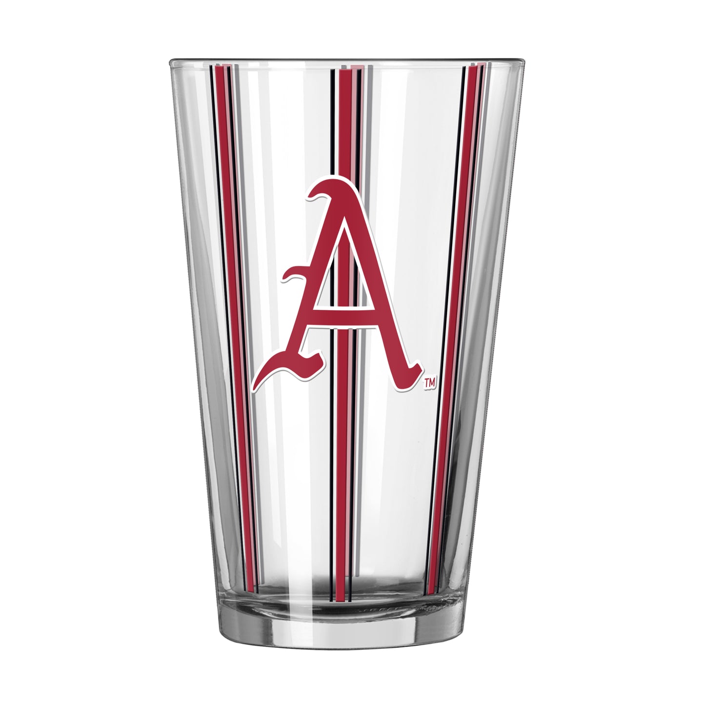 Arkansas 16oz Thin Stripe Pint Glass