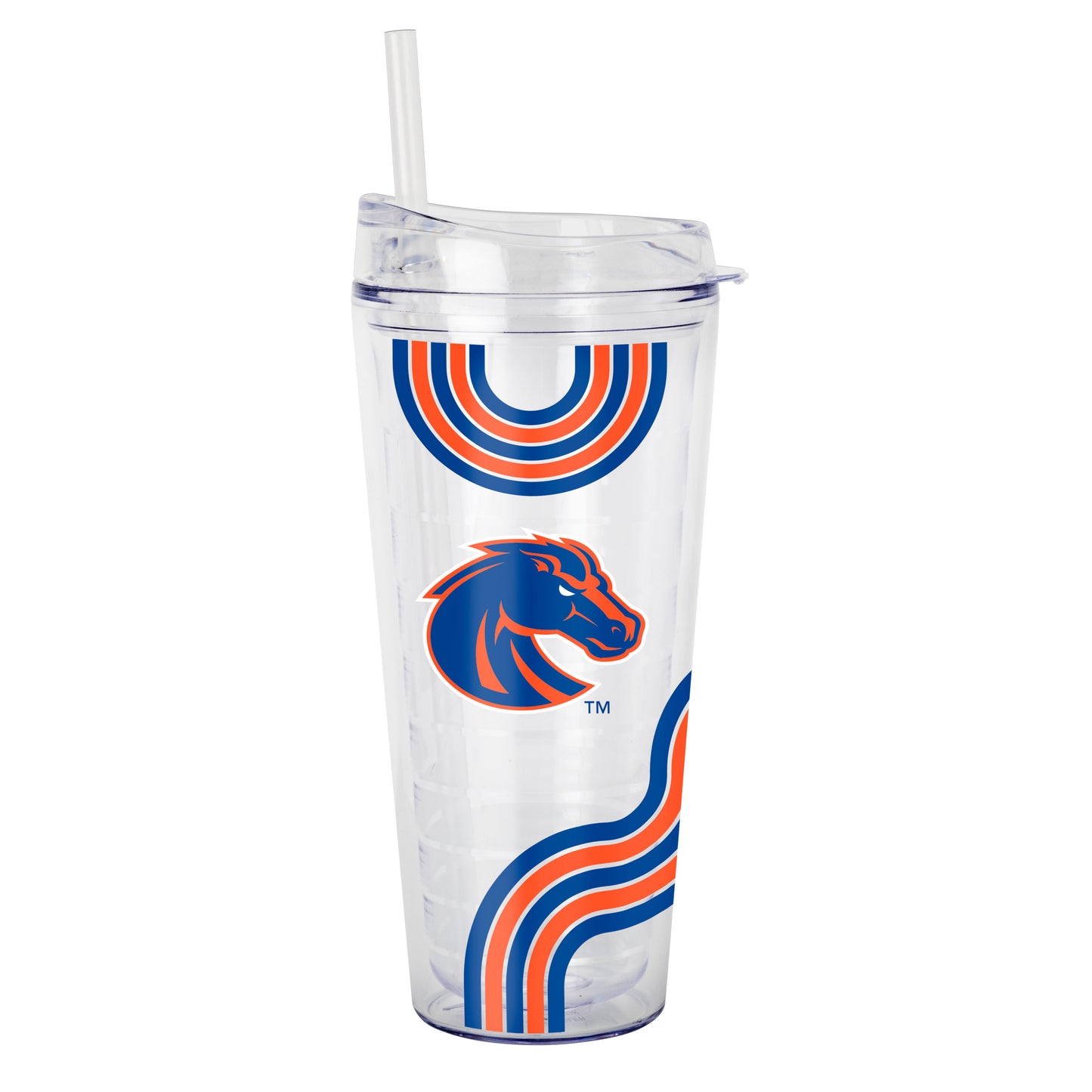 Boise State 22oz Waves Dbl Wall Clear Tumbler
