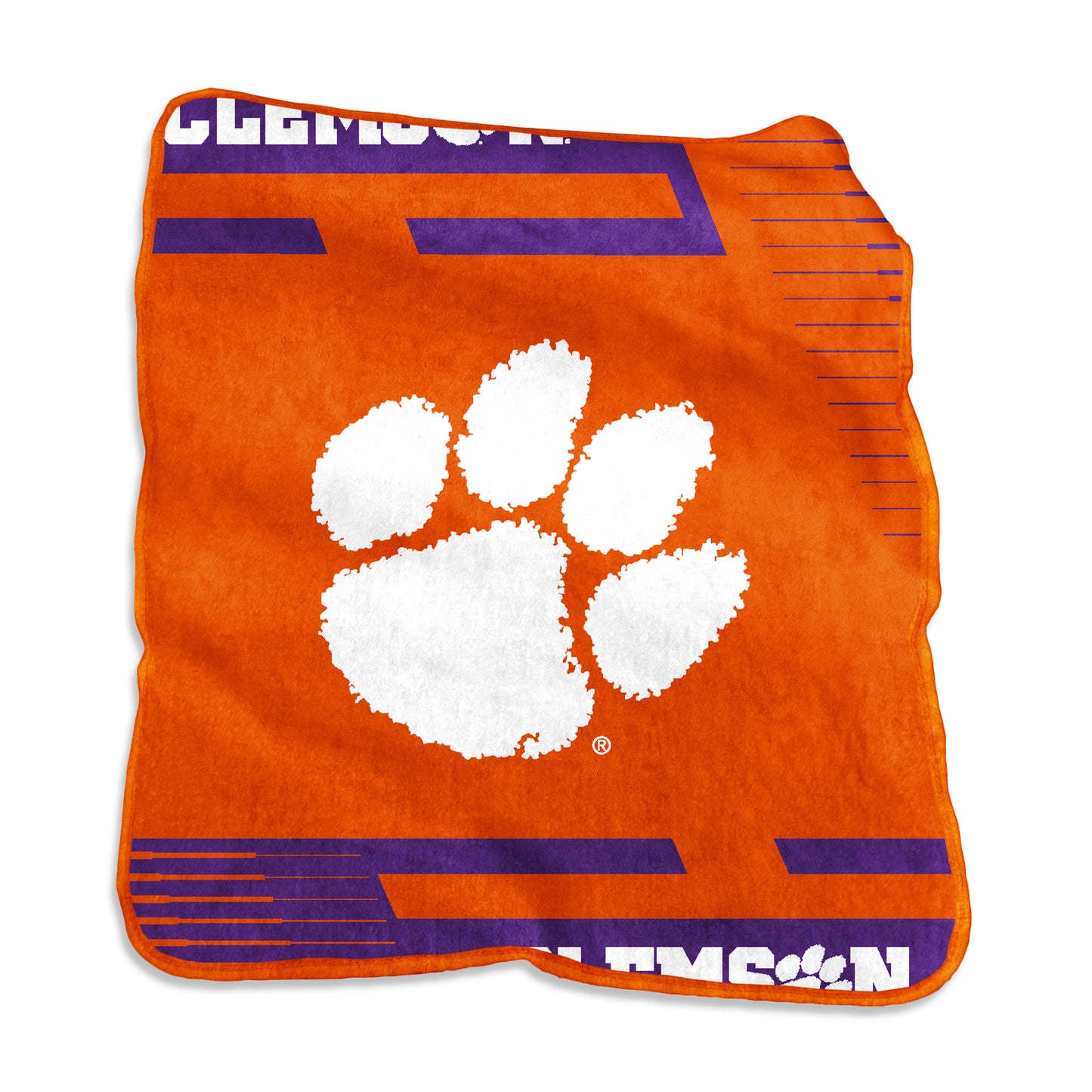 Clemson Raschel Double Stripe Throw