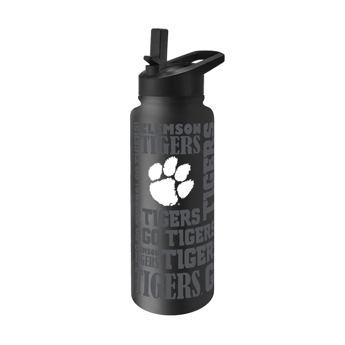 Clemson 34oz Black Replay Quencher Bottle