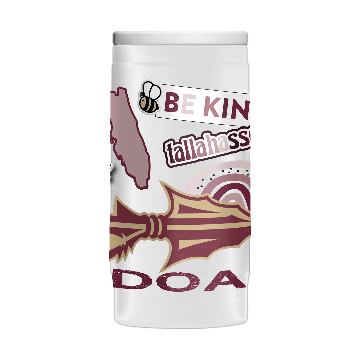 FL State 12oz Native Powdercoat SlimCan Coolie