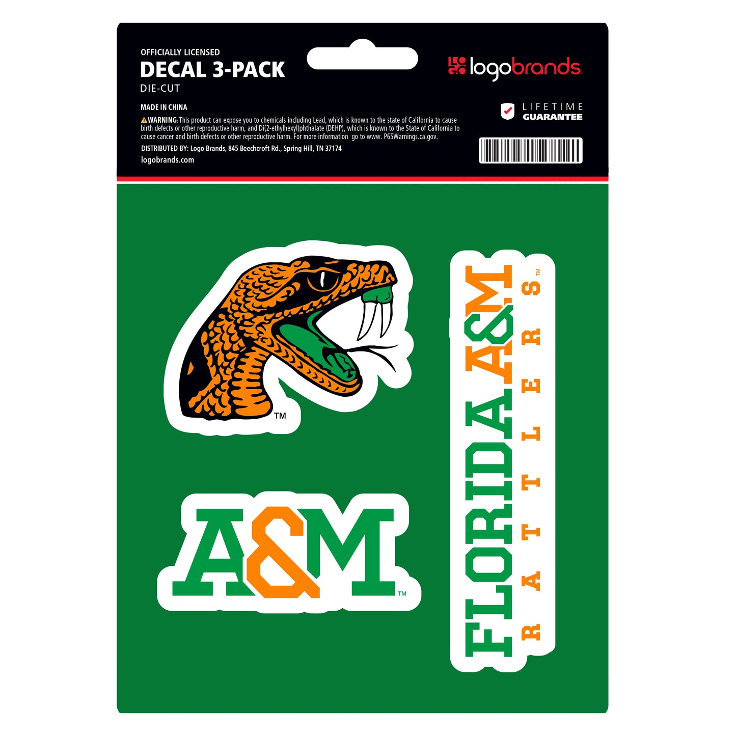 Florida A&M Decal Stickers 3 Pack