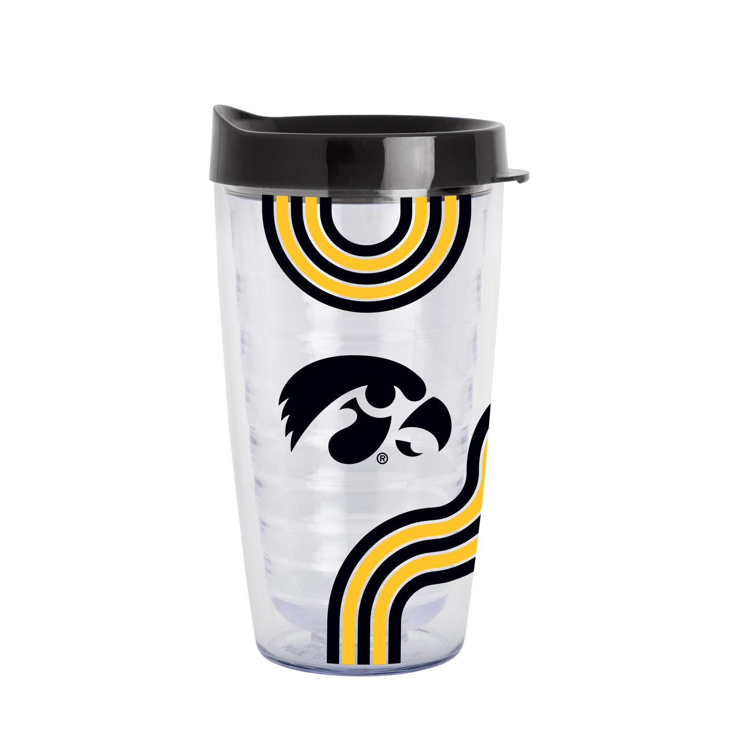 Iowa 16oz Waves Dbl Wall Clear Tumbler