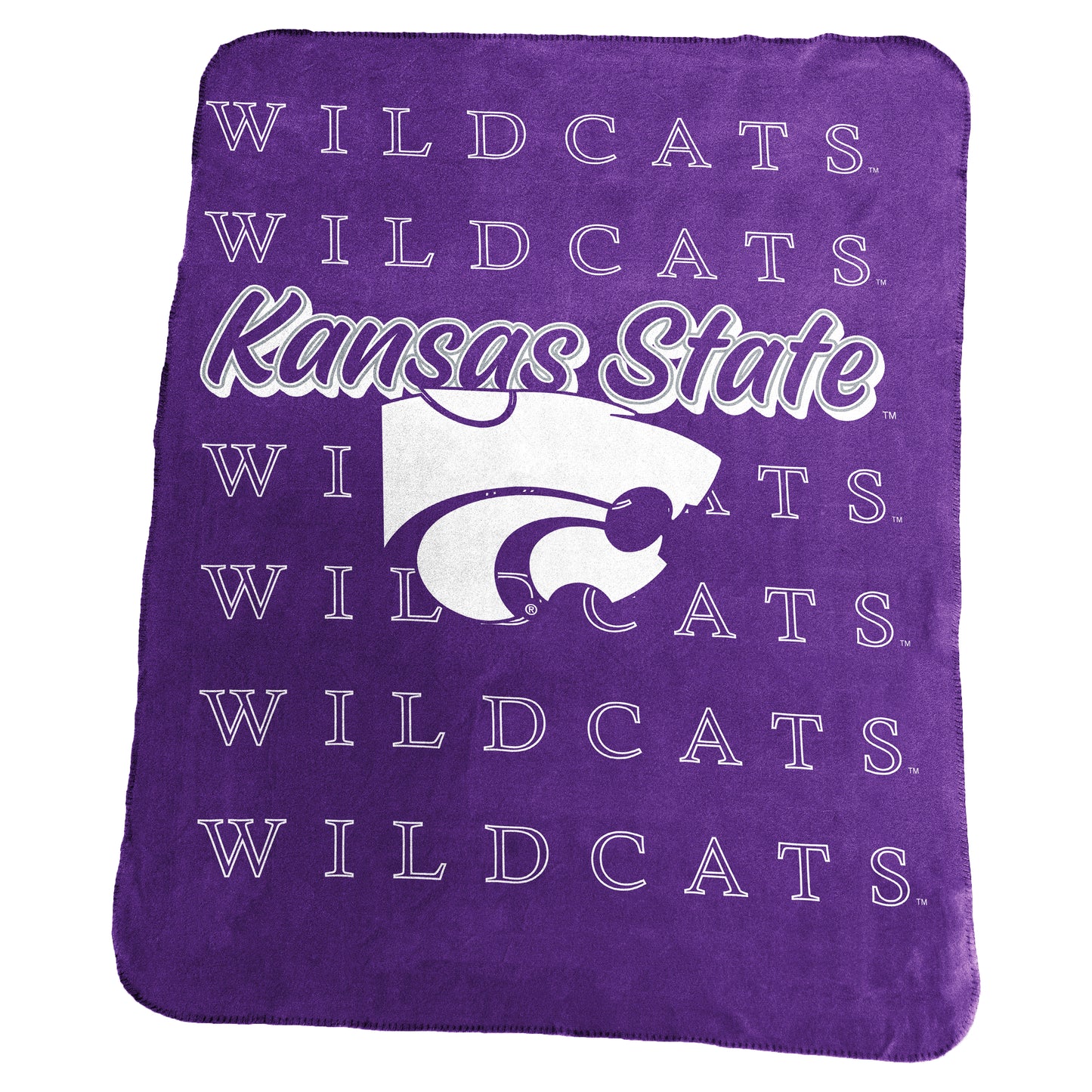 Kansas State Classic Repeating Team Name Fleece Throw