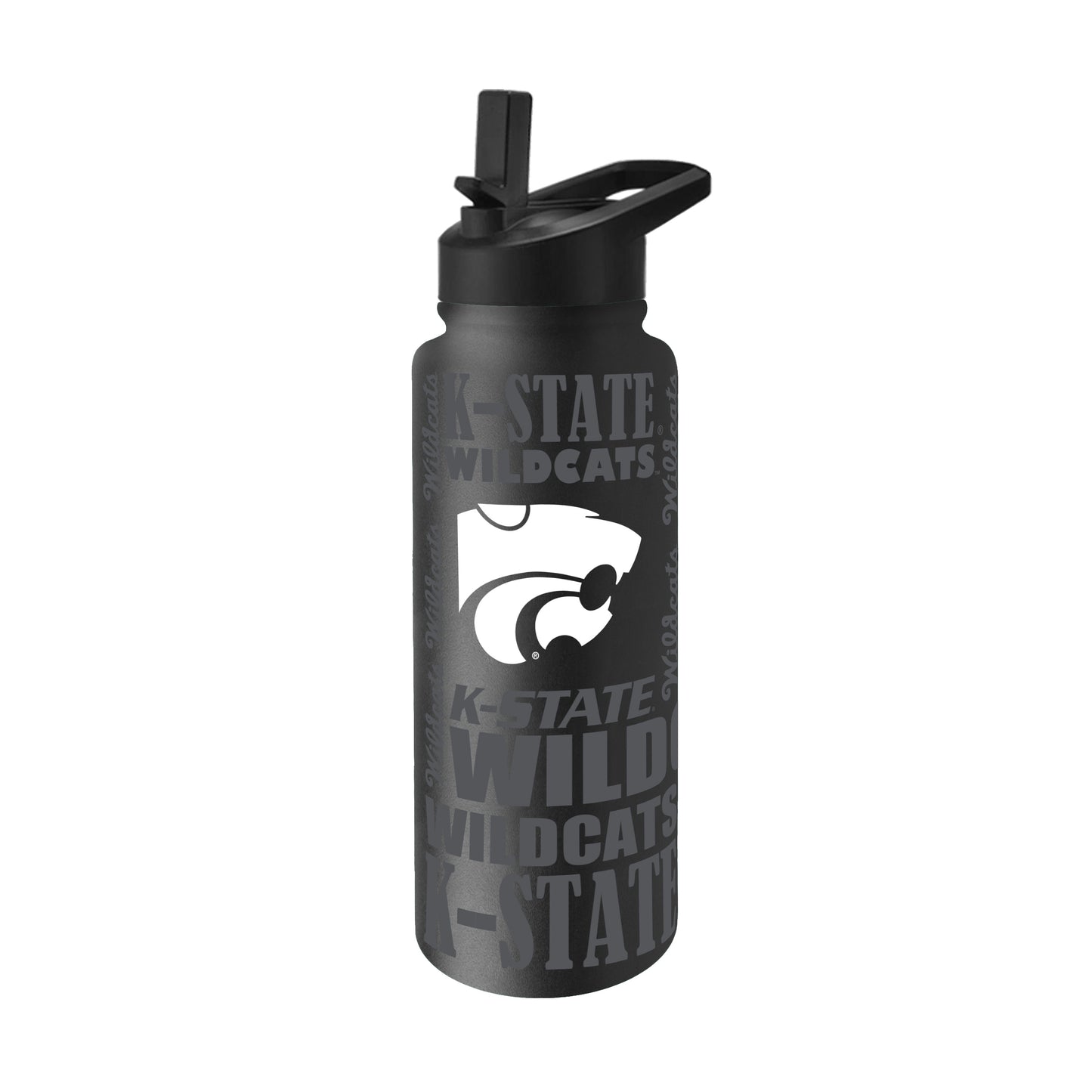 Kansas State 34oz Black Replay Quencher Bottle