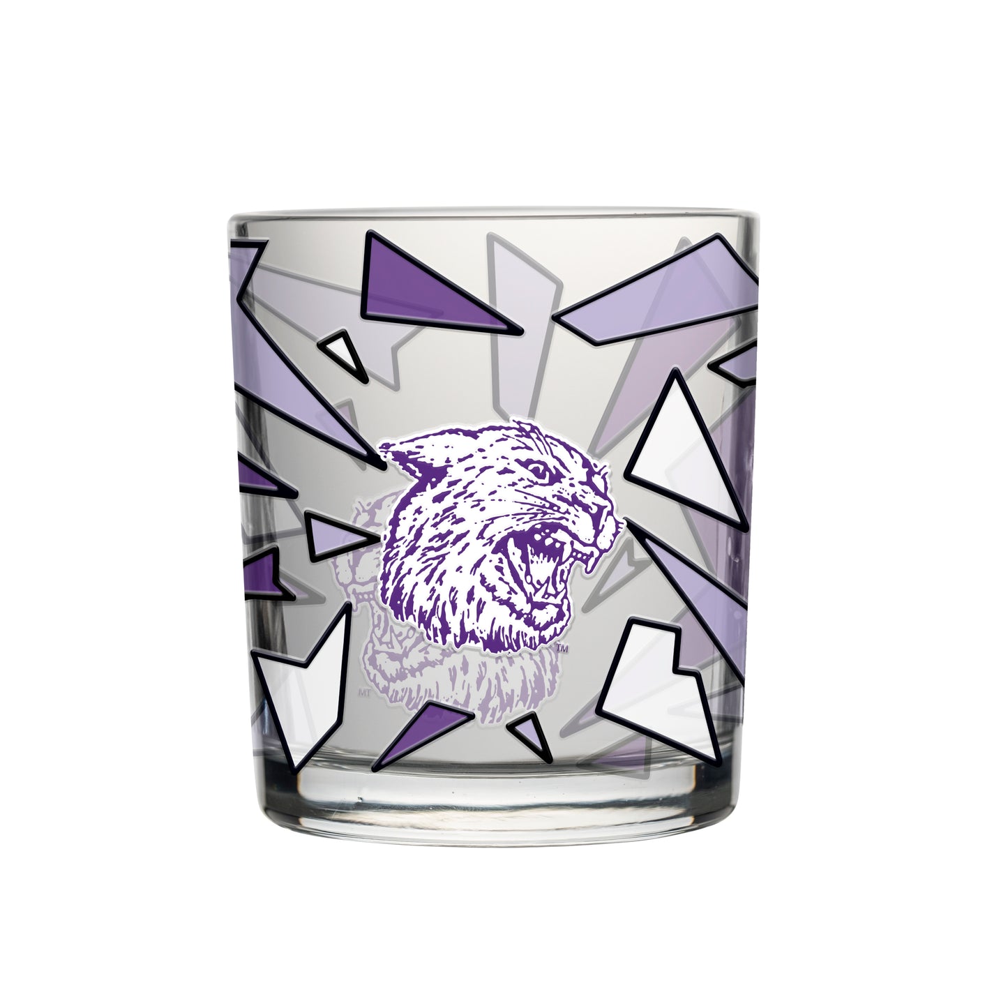 Kansas State Vault 12oz Prism Stained Rocks Glass