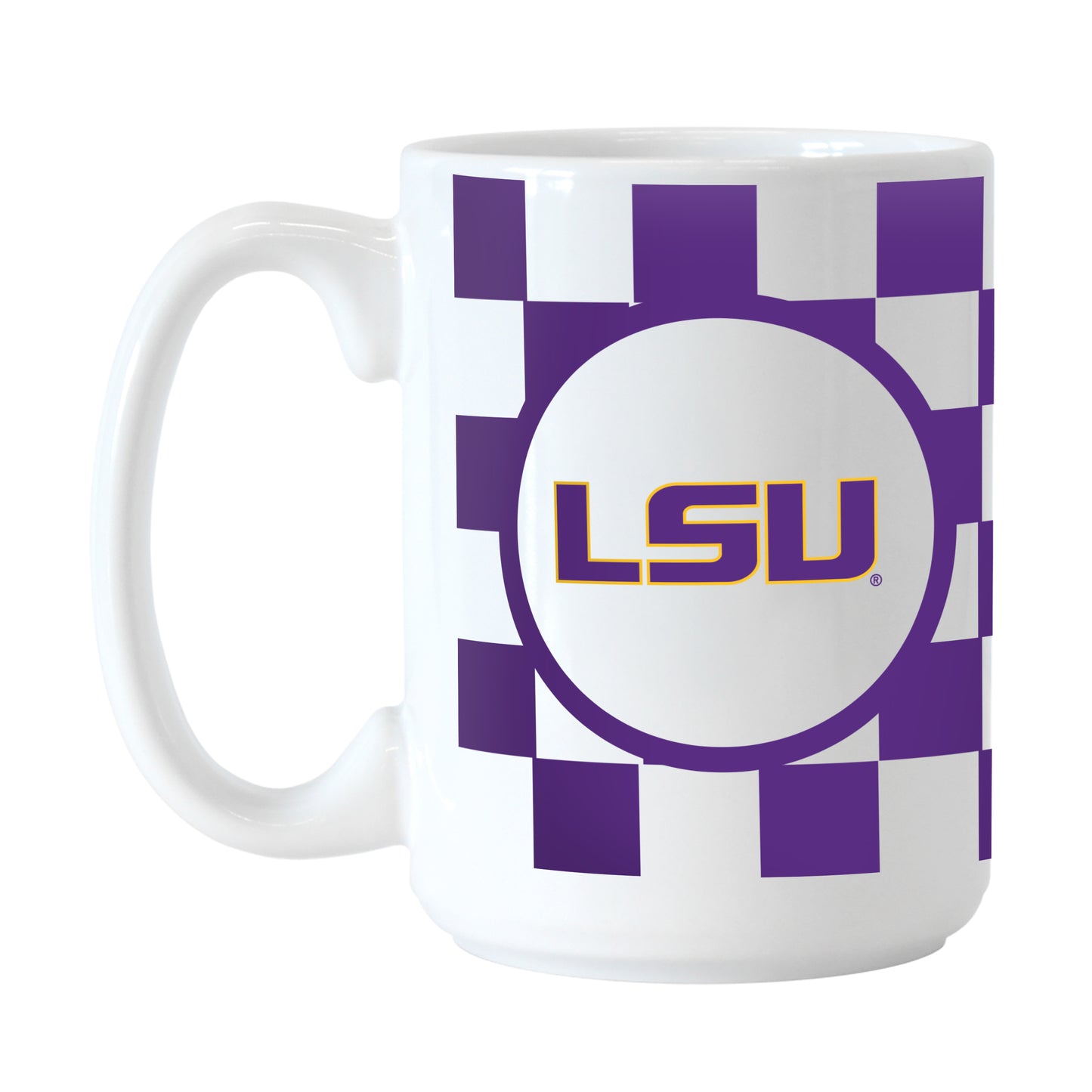 LSU 15oz Checkerboard Sublimated Mug