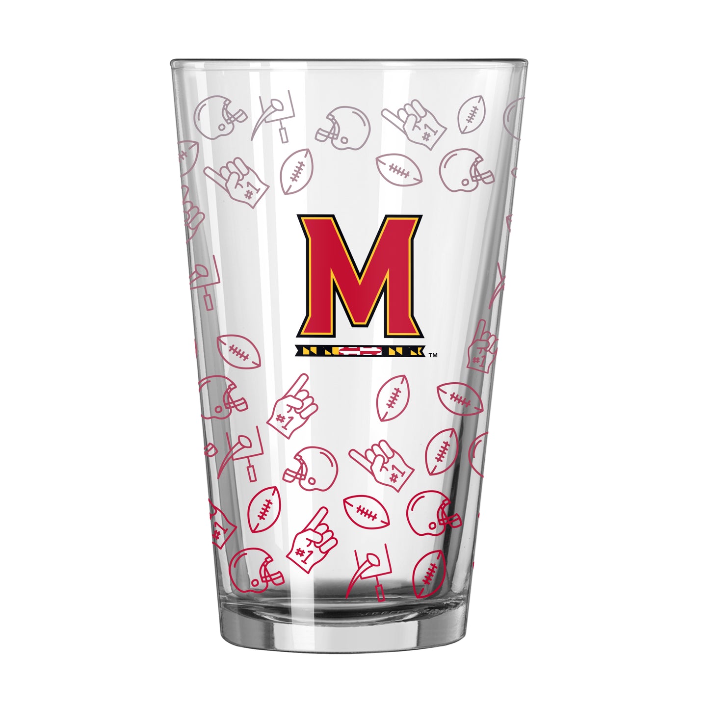 Maryland 16oz Ombre Playmaker Pint Glass
