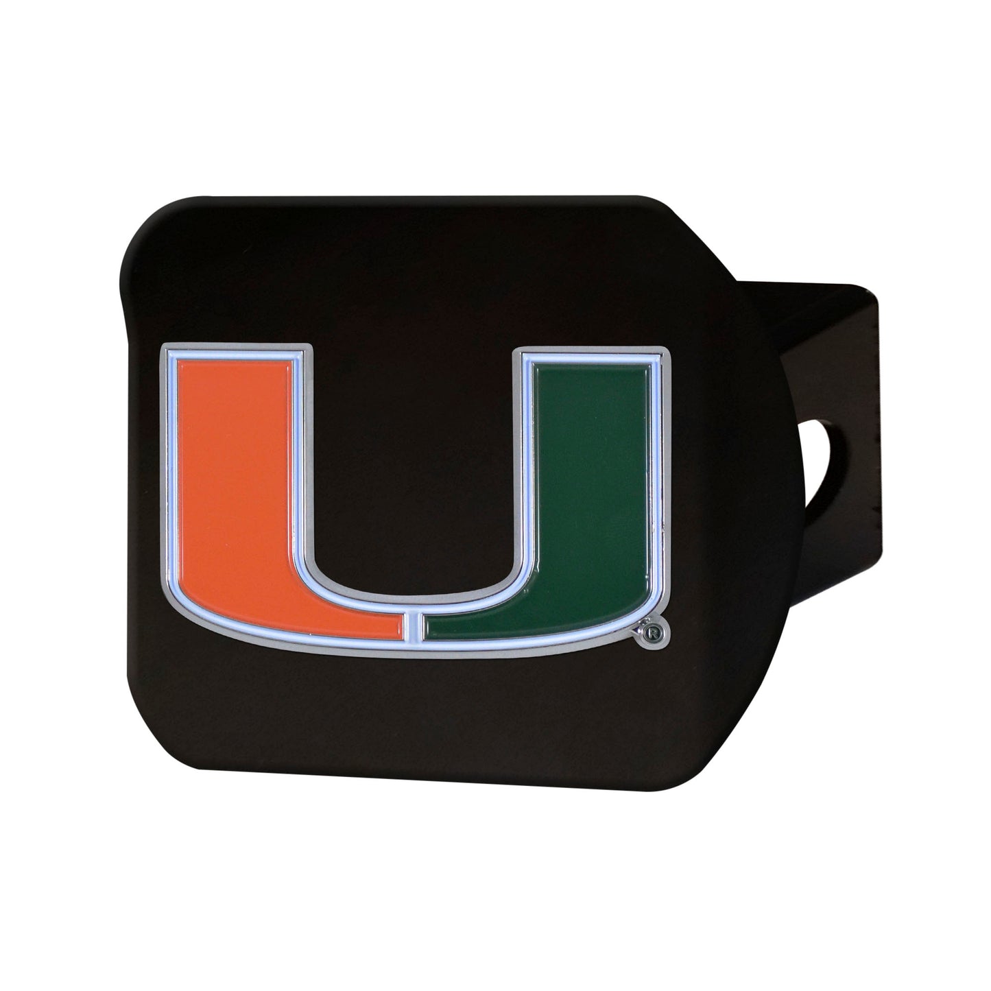University of Miami Hurricanes Color on Black Hitch Cover