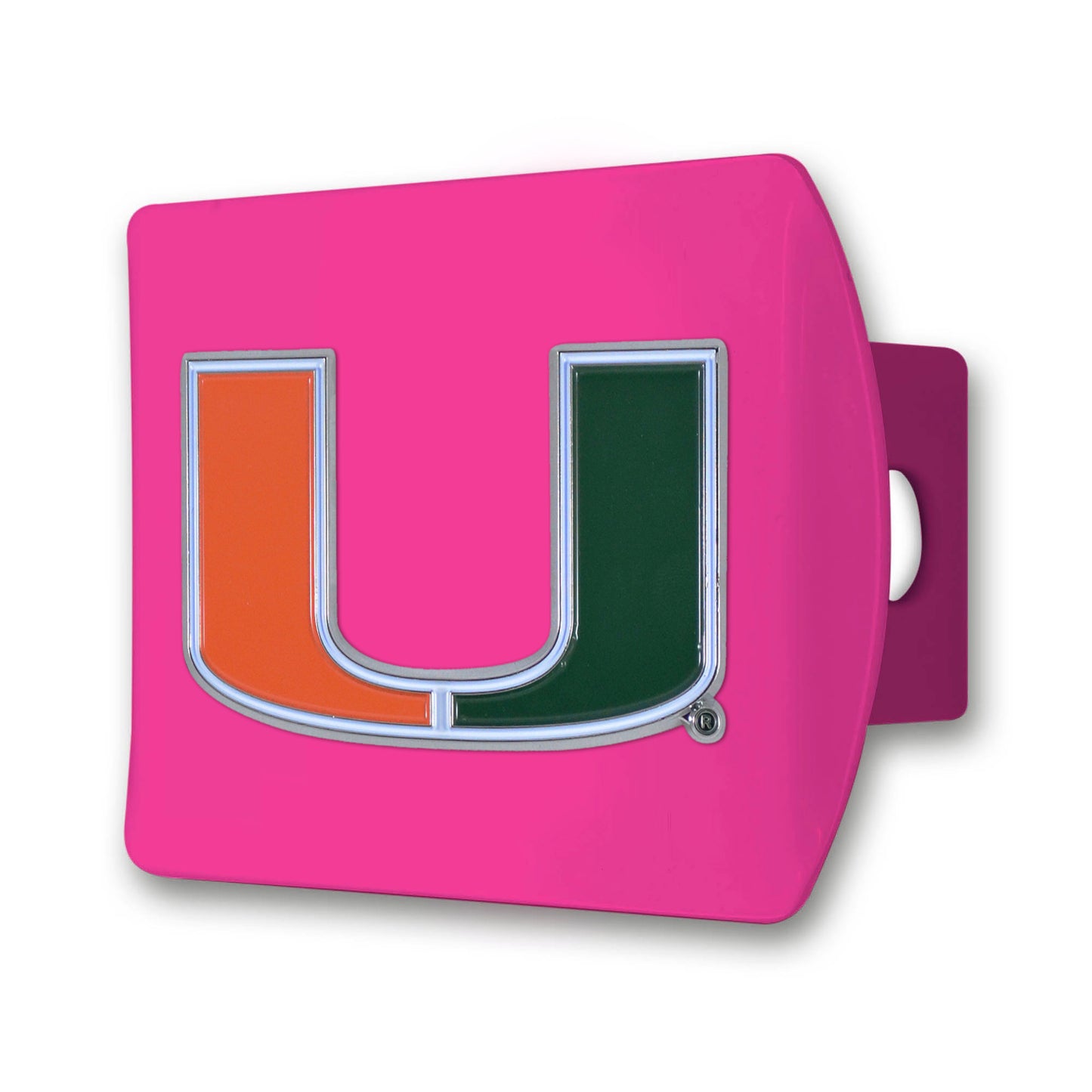 University of Miami Hurricanes Color on Pink Hitch Cover
