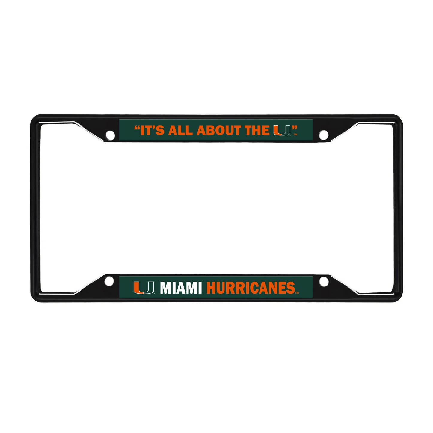 Miami Hurricanes License Black Trinity Plate Frame