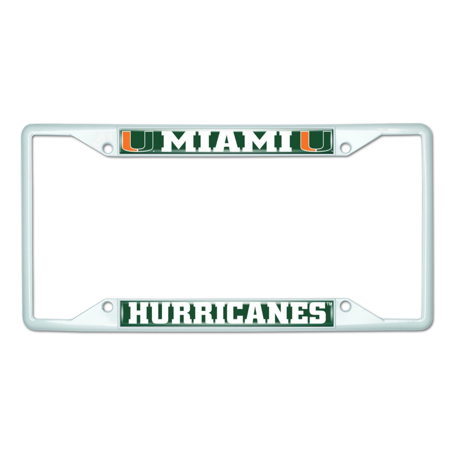 University of Miami White License Plate Frame