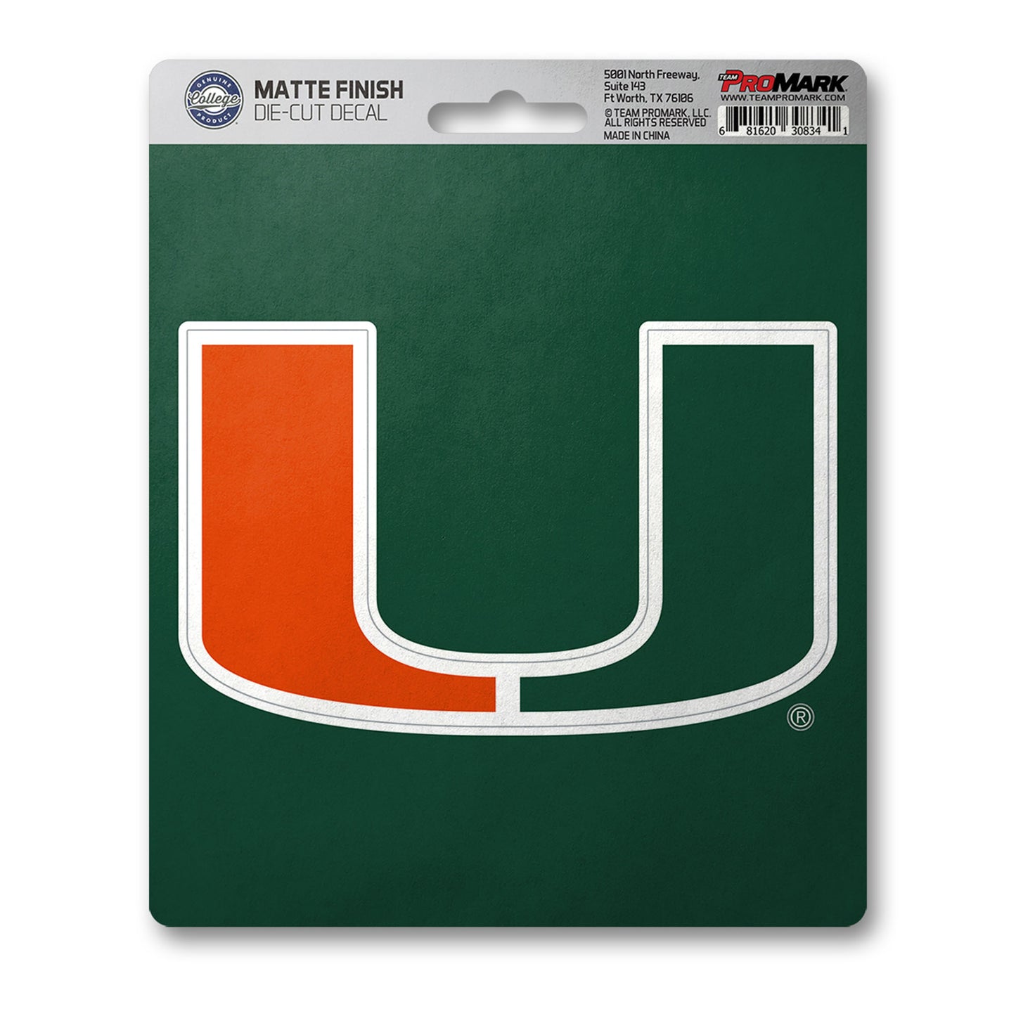University of Miami Hurricanes Matte Decal