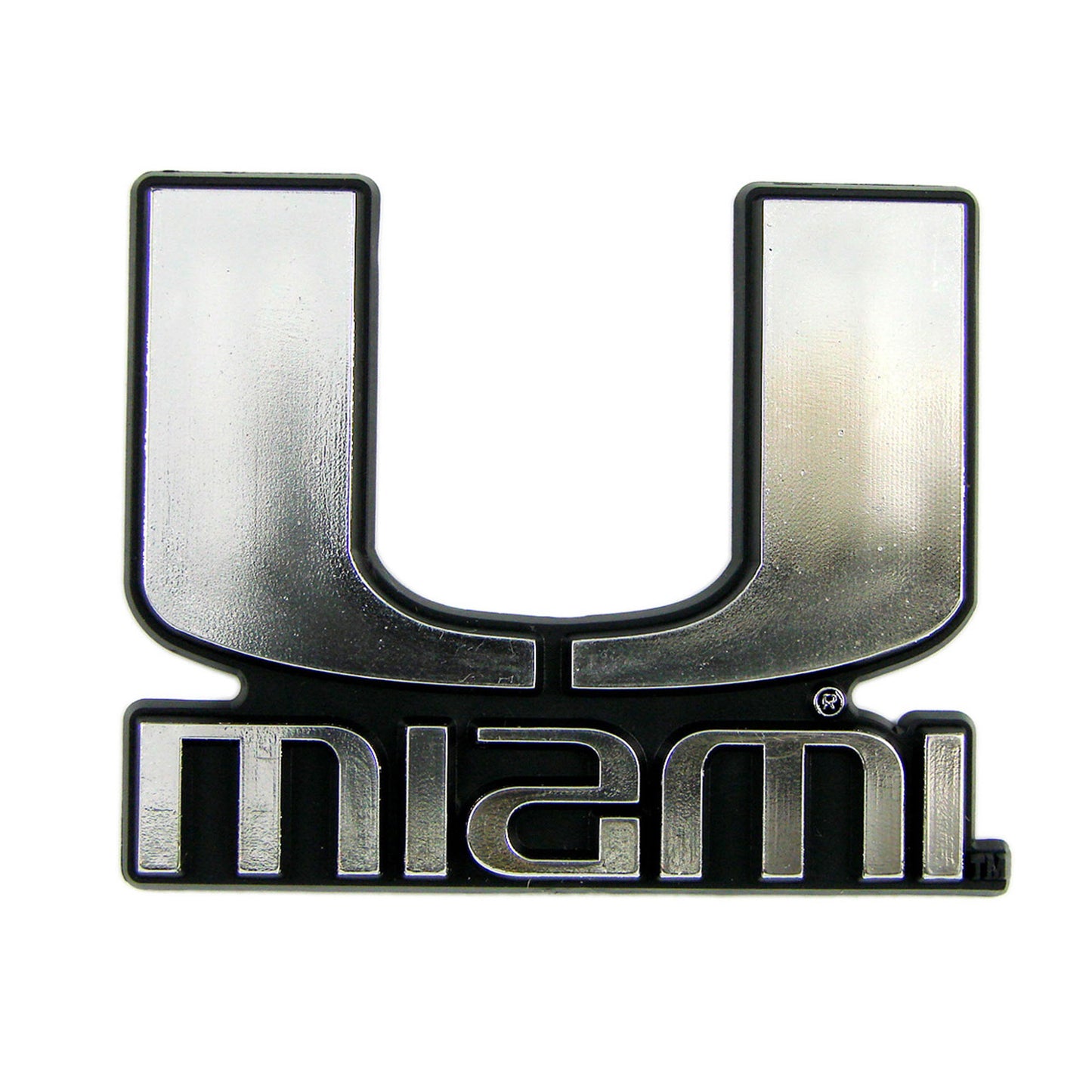University of Miami Hurricanes Plastic Chrome Emblem