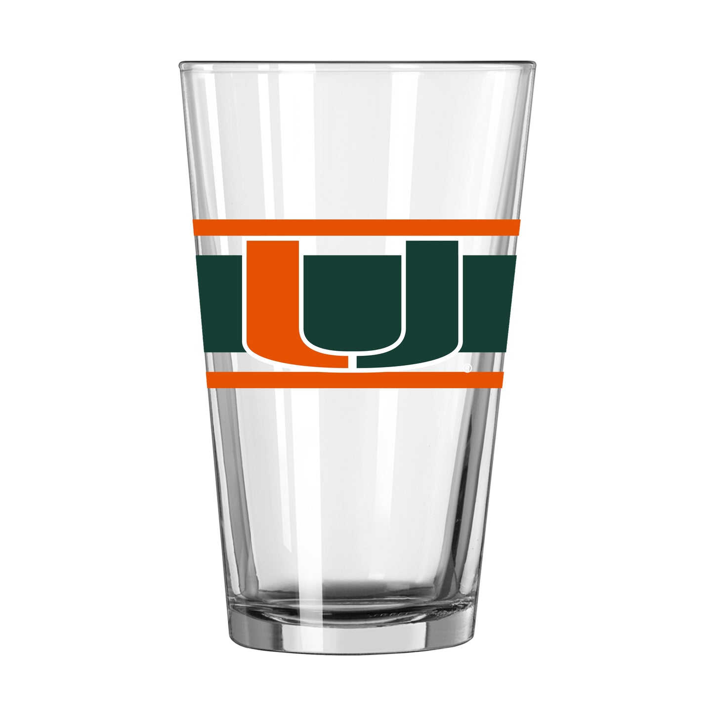 Miami Hurricanes 16oz Stripe Pint Glass