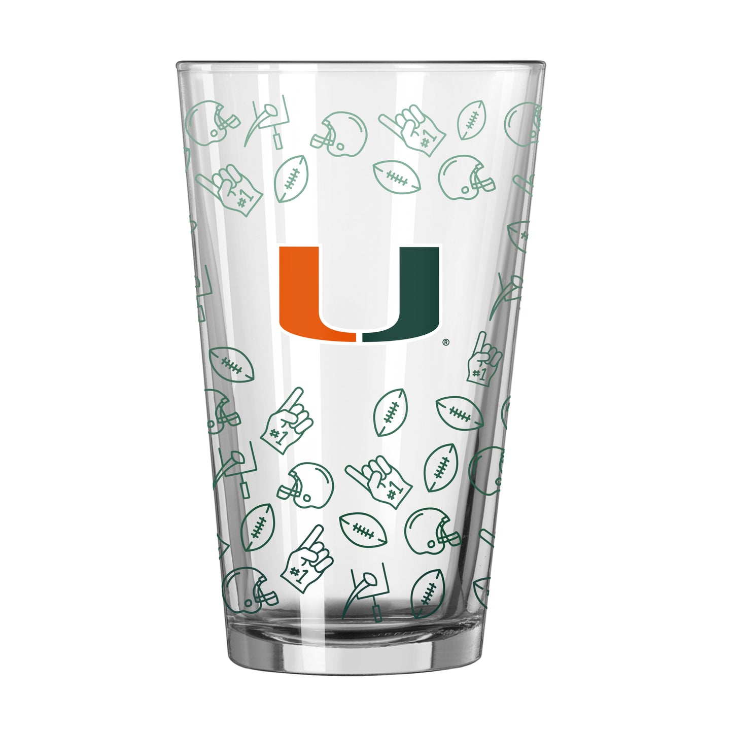 Miami Hurricanes 16oz Ombre Playmaker Pint Glass