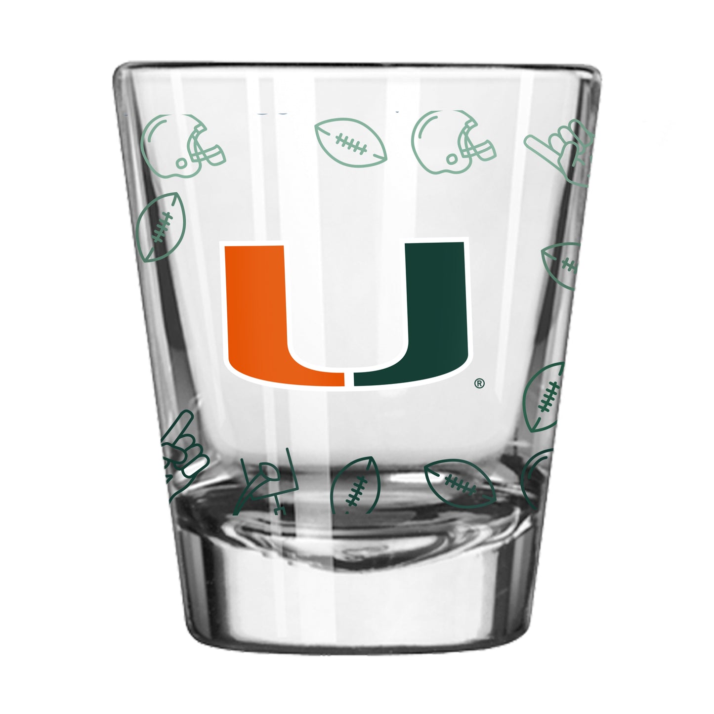 Miami Hurricanes 2oz Ombre Playmaker Shot Glass