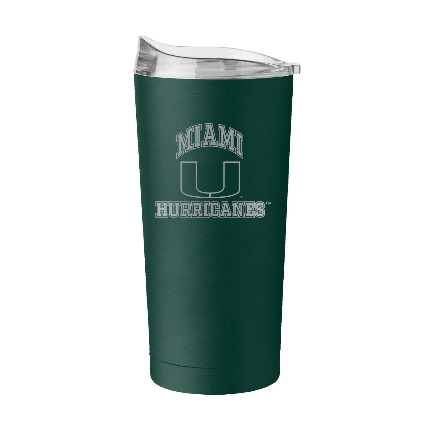 Miami Hurricanes 20oz Athletic Etch Powder Coat Tumbler