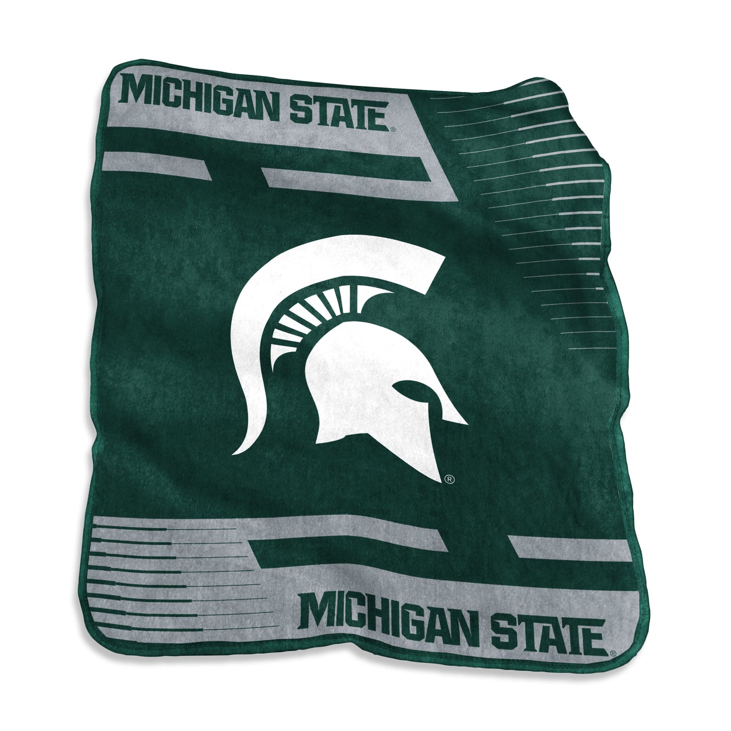 Michigan State Raschel Double Stripe Throw