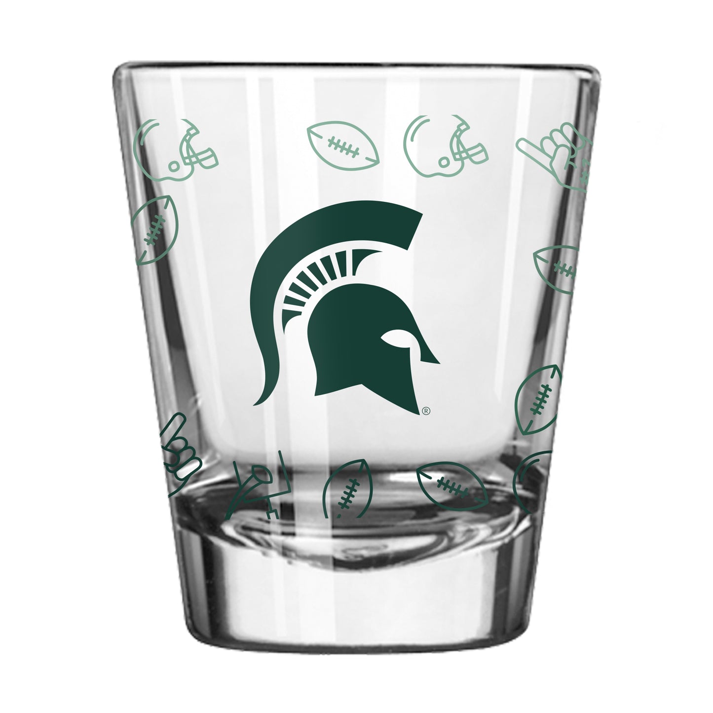 Michigan State 2oz Ombre Playmaker Shot Glass