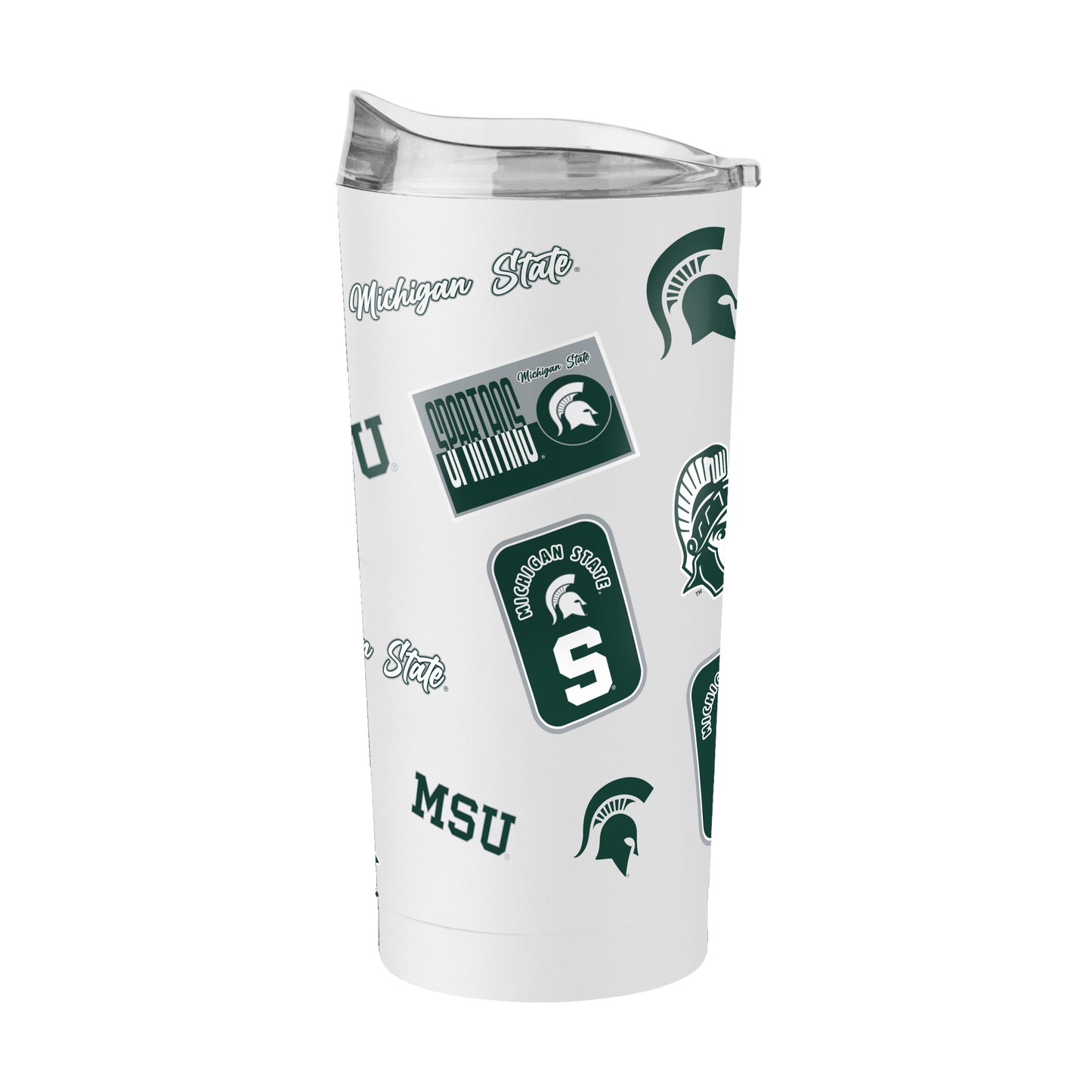 Michigan State 20oz White Dreamweave Powder Coat Tumbler