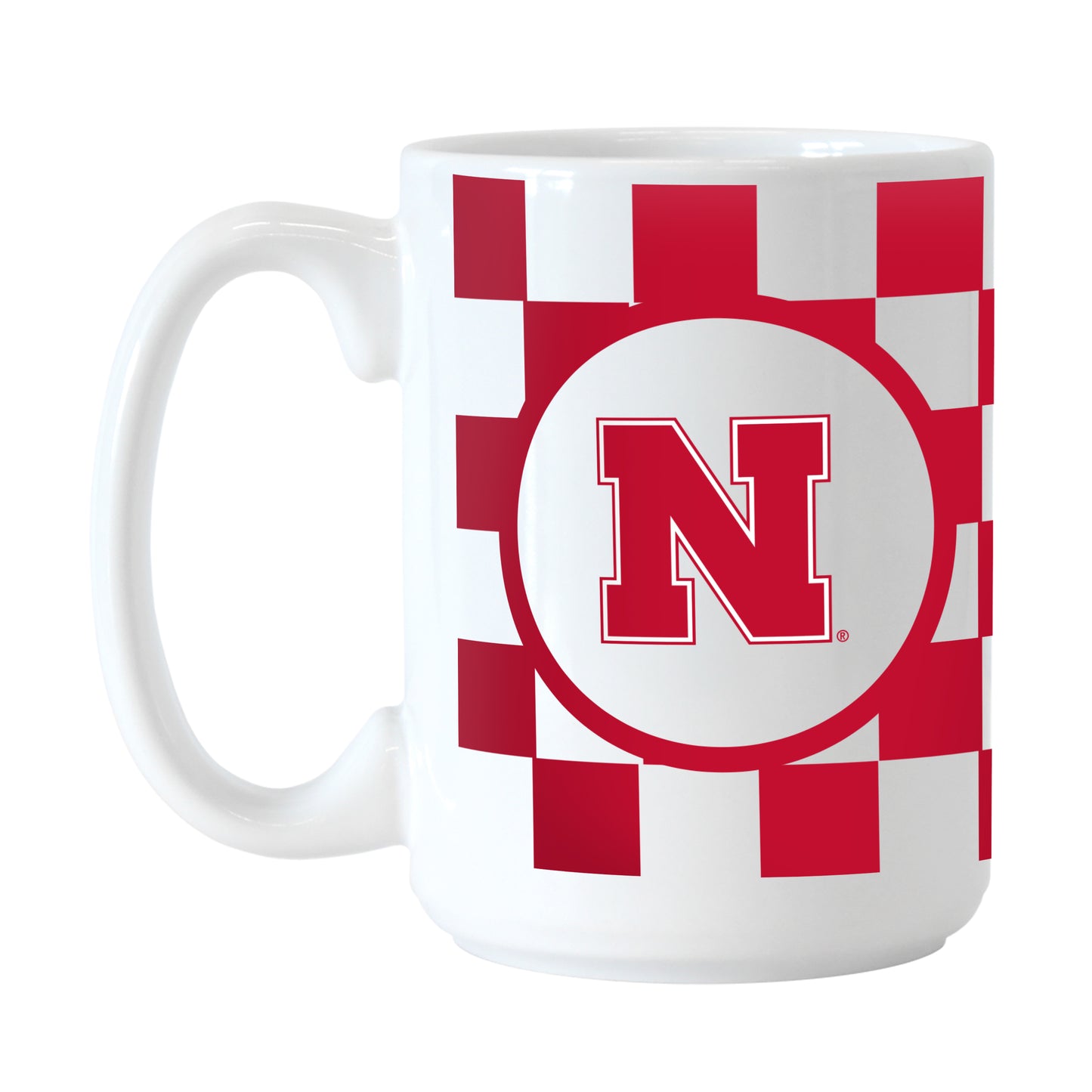 Nebraska 15oz Checkerboard Sublimated Mug
