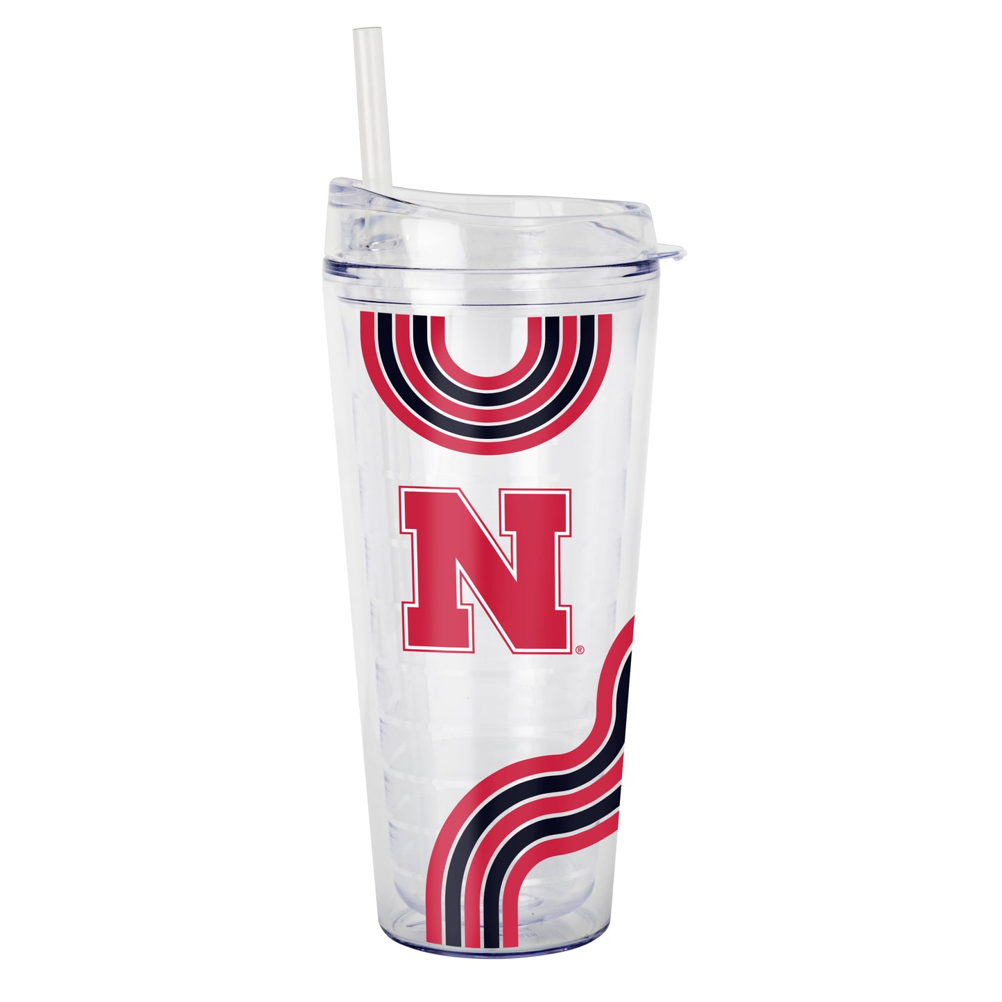 Nebraska 22oz Waves Dbl Wall Clear Tumbler
