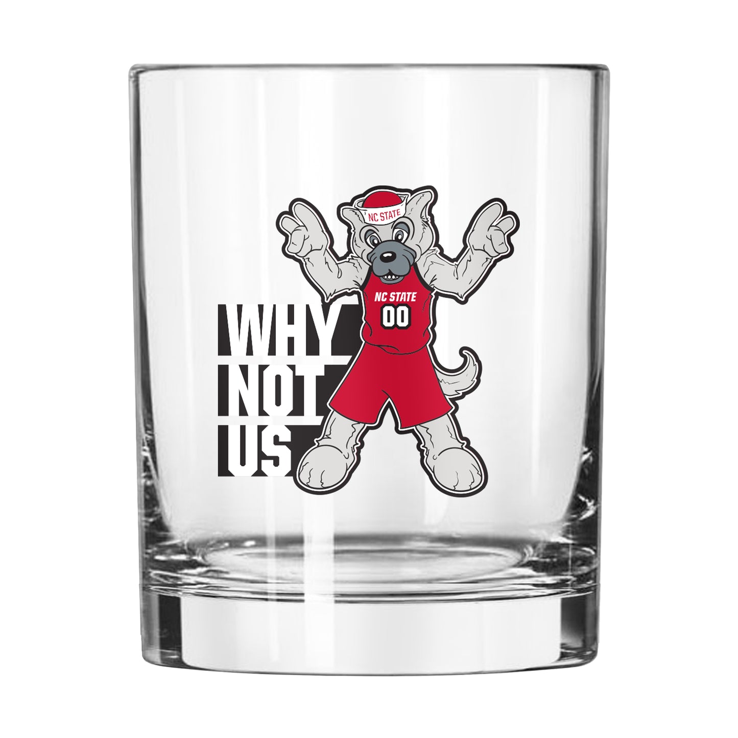 NC State Why Not Us 14oz Rocks Glass