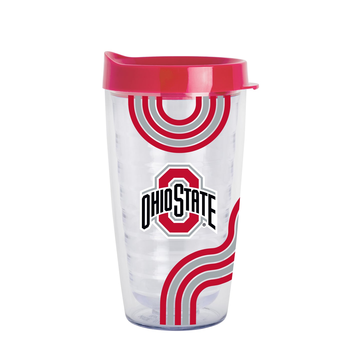 Ohio State 16oz Waves Dbl Wall Clear Tumbler