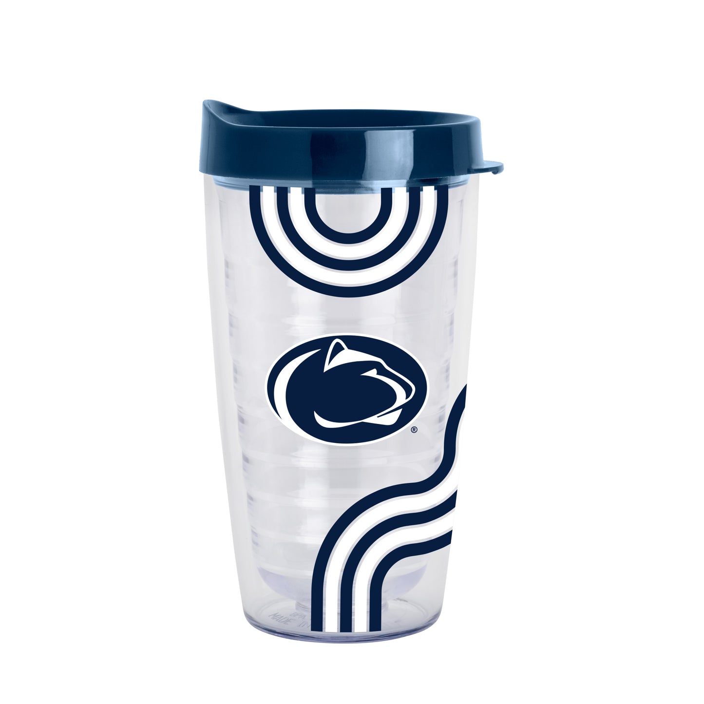 Penn State 16oz Waves Dbl Wall Clear Tumbler