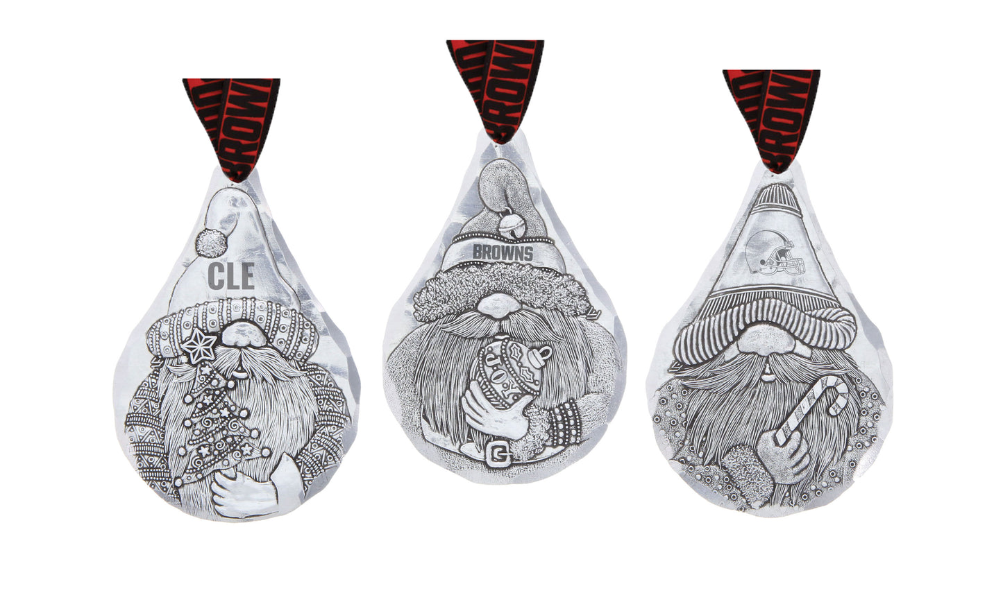 NFL Cleveland Browns 3-Piece Gridiron Gnomes Ornament Set