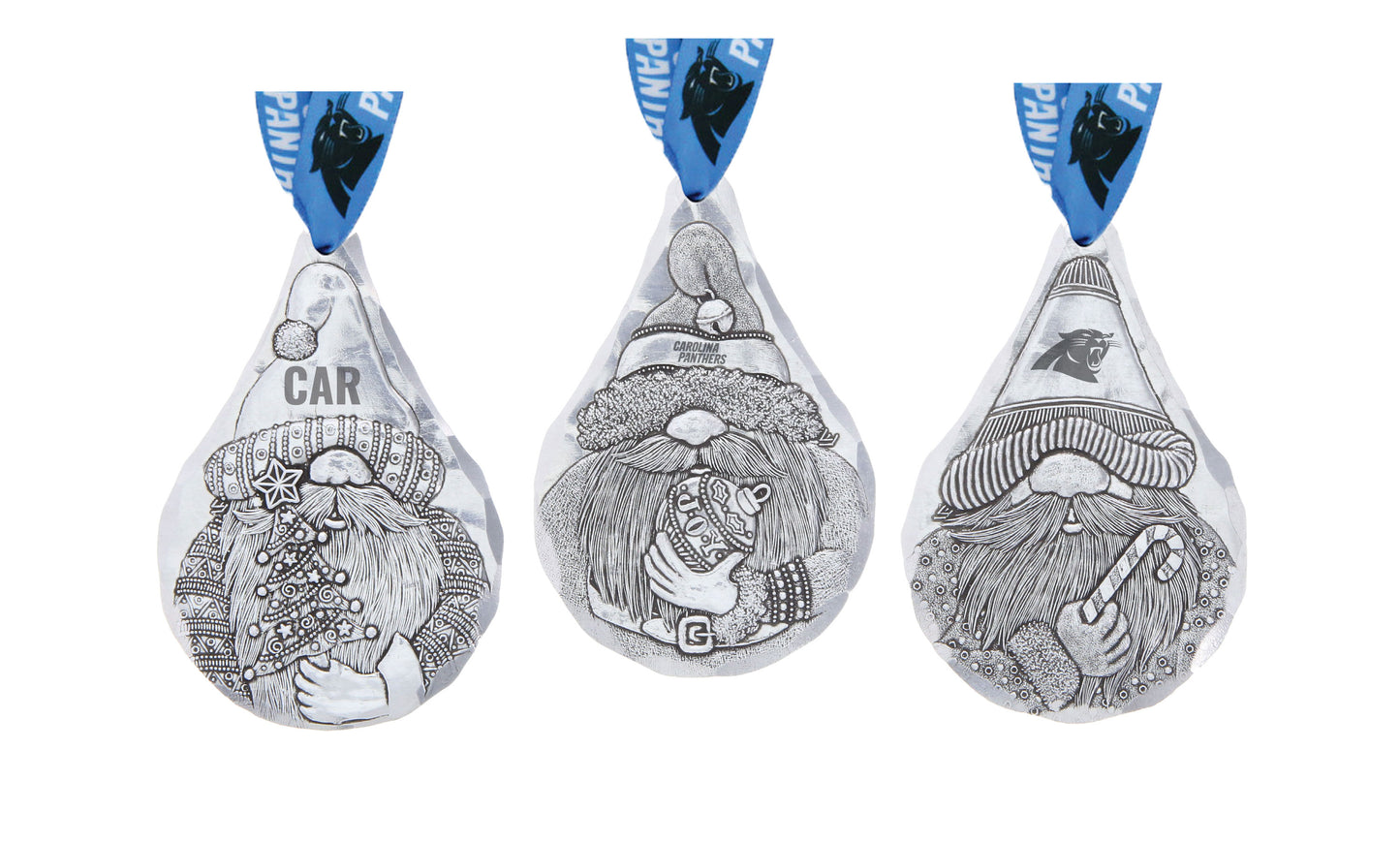 NFL Carolina Panthers 3-Piece Gridiron Gnomes Ornament Set