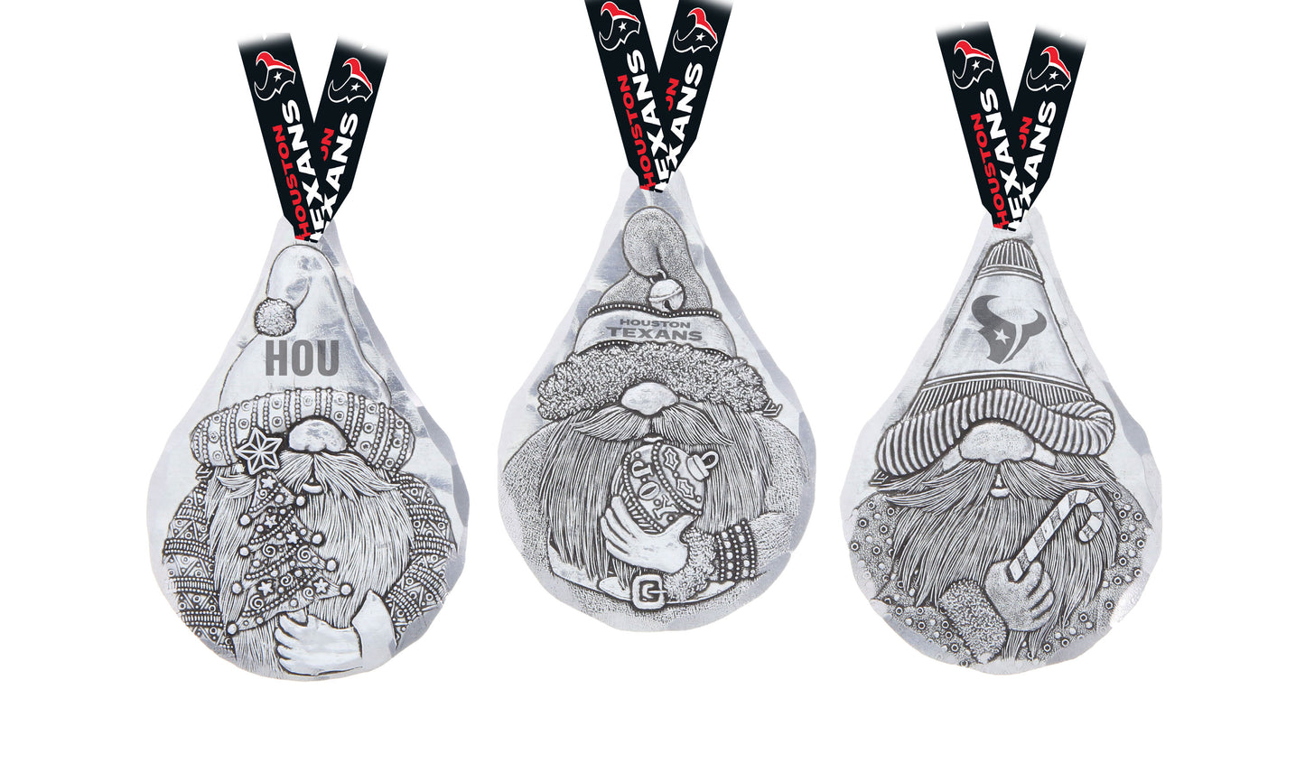 NFL Houston Texans 3-Piece Gridiron Gnomes Ornament Set