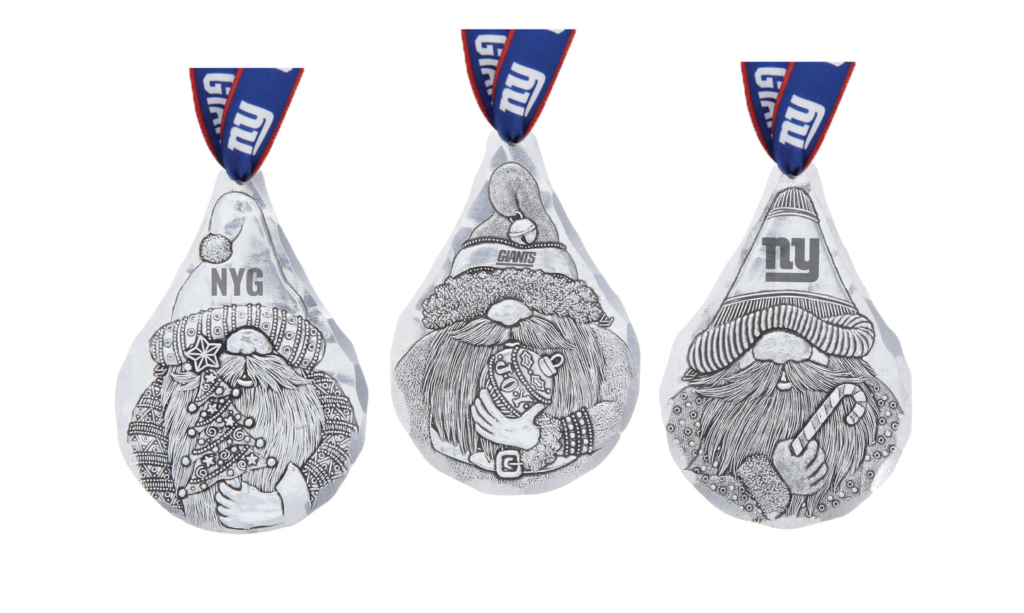 NFL New York Giants 3-Piece Gridiron Gnomes Ornament Set