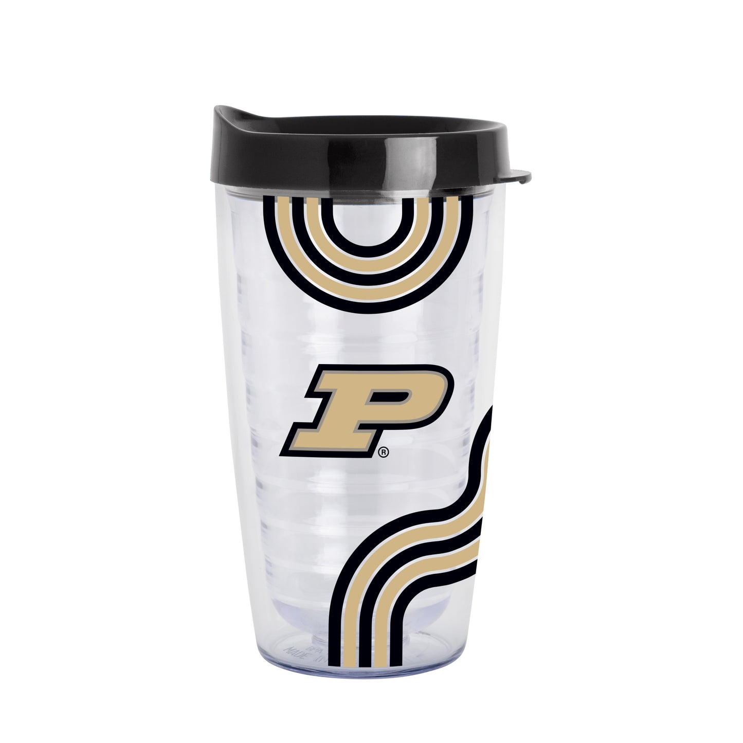 Purdue 16oz Waves Dbl Wall Clear Tumbler