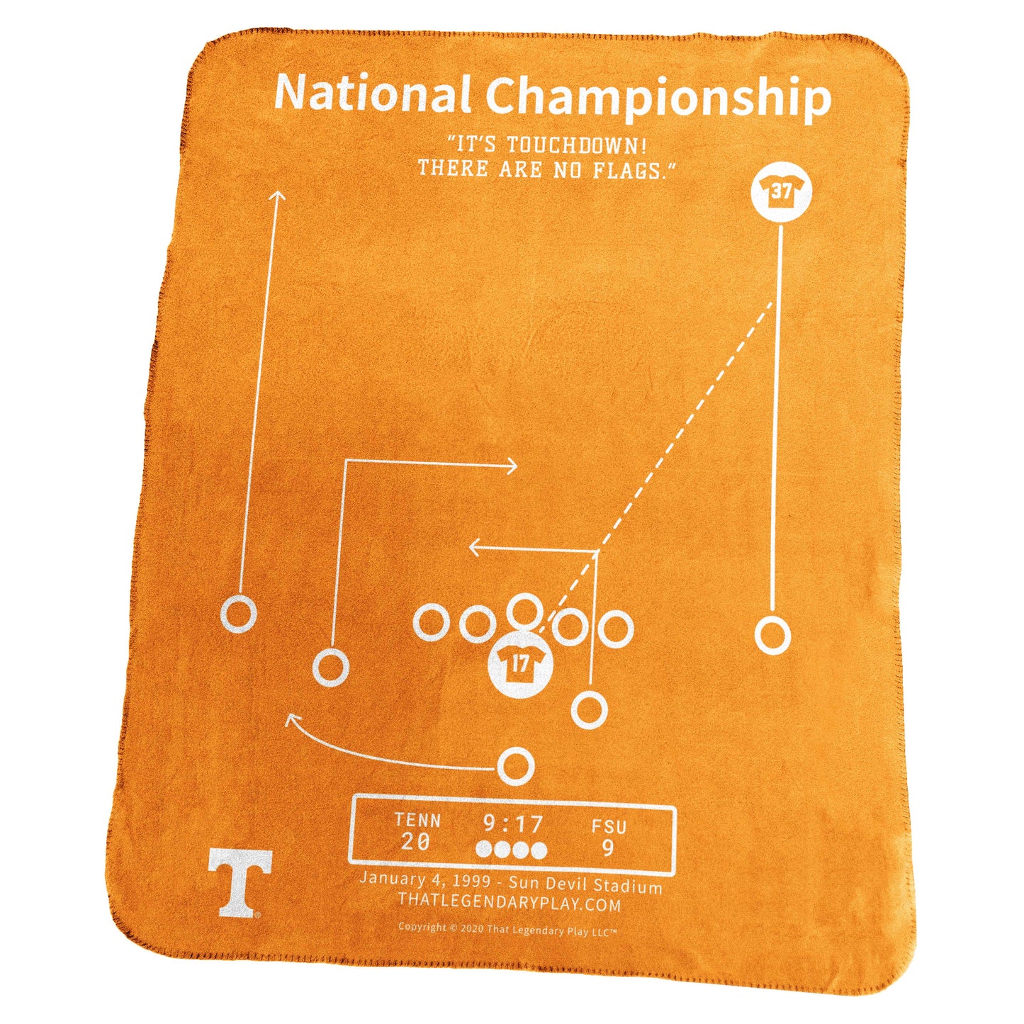 Tennessee Legendary Play National Championship Classic Fleece Throw