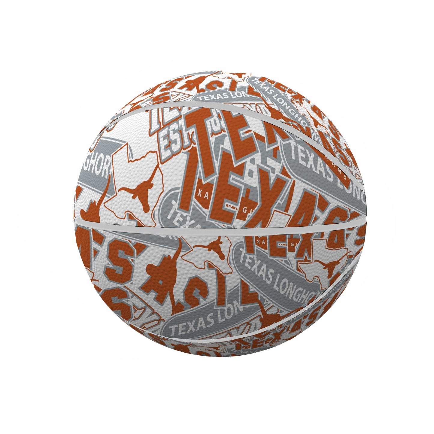 University of Texas Mini Abstract Size Rubber Basketball