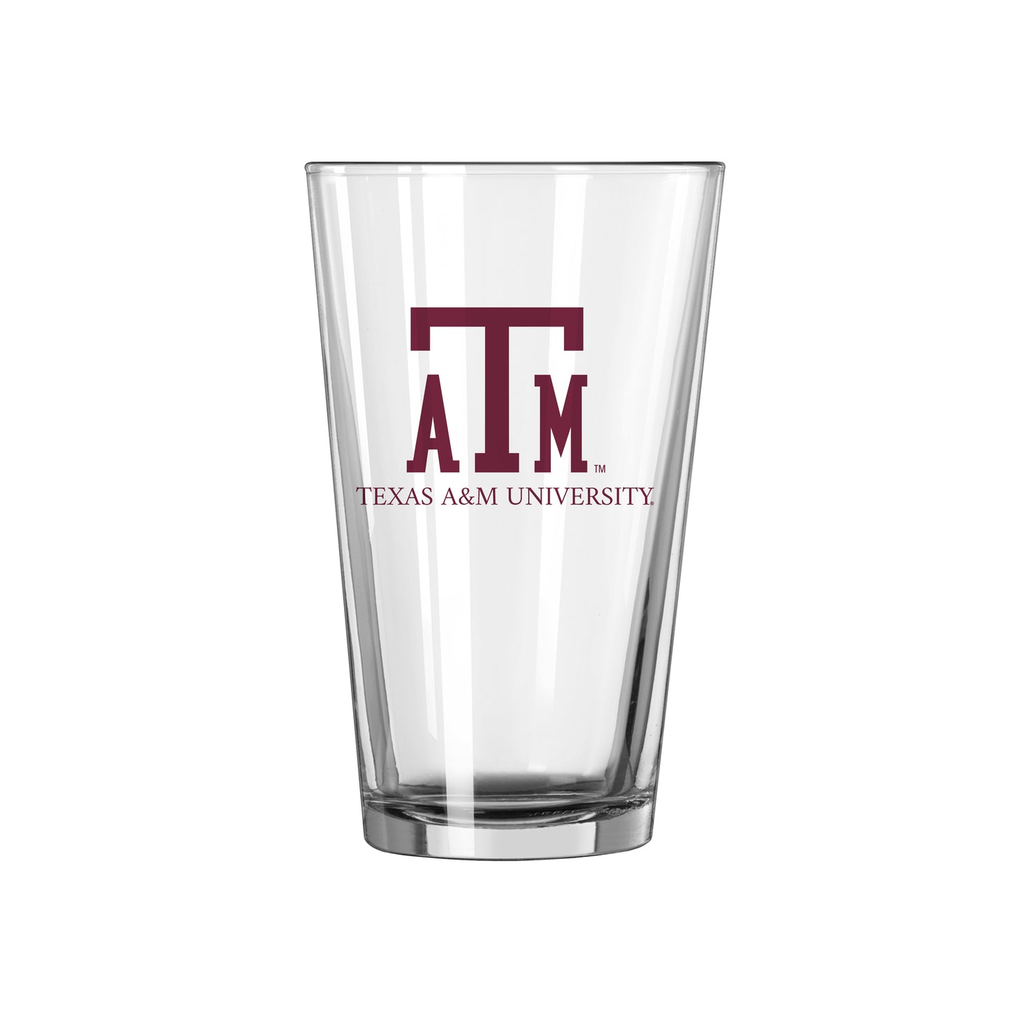 Texas A&M Vault 16oz Logo with Wordmark Pint Glass