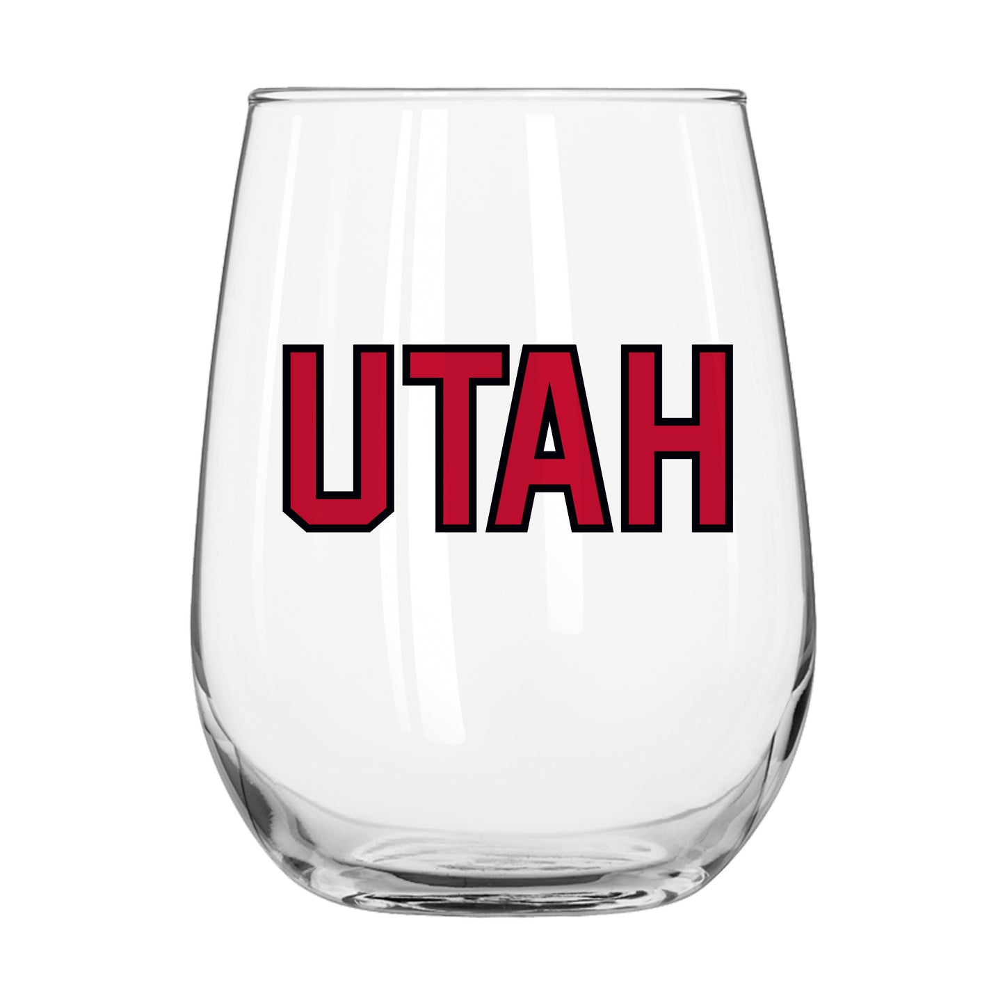 Utah 16oz Wordmark Logo Glass Curved Beverage
