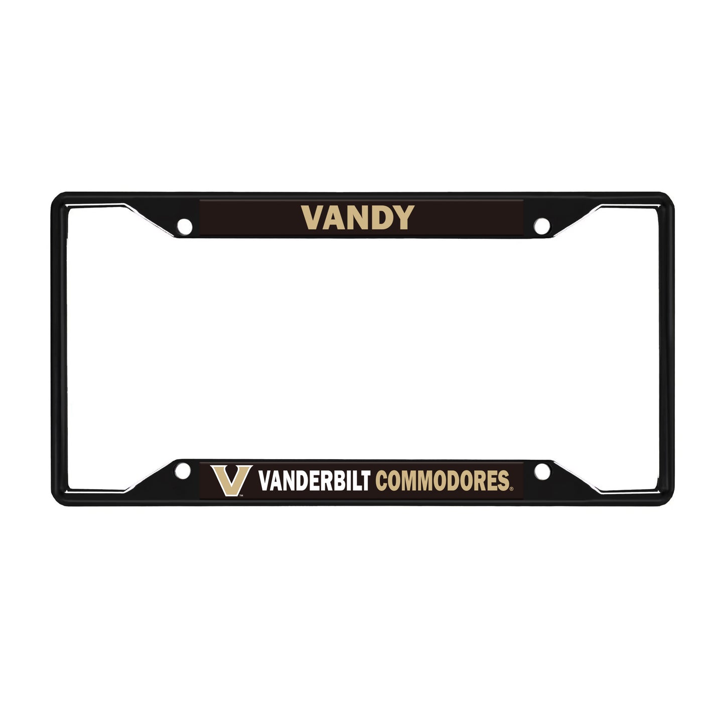 Vanderbilt License Black Trinity Plate Frame