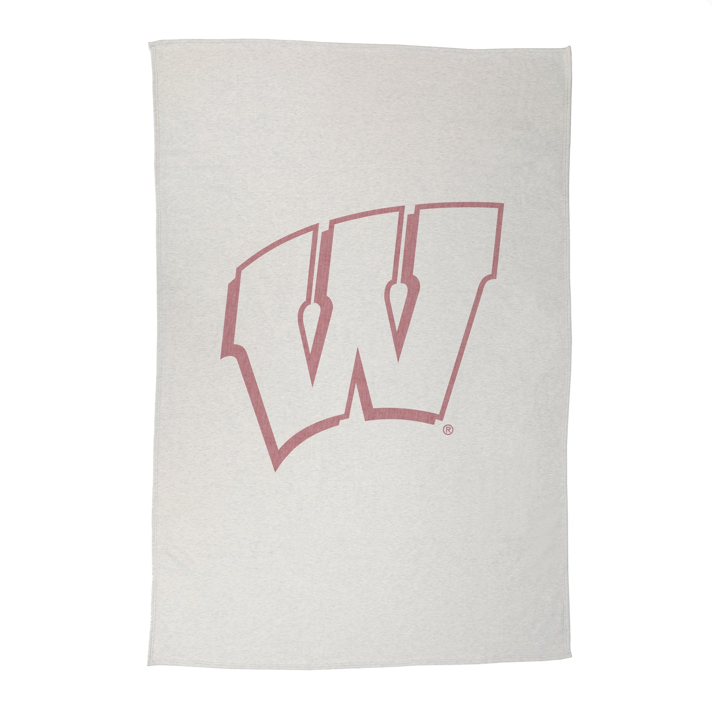 Wisconsin Oversized Logo Sublimated Sweatshirt Blanket
