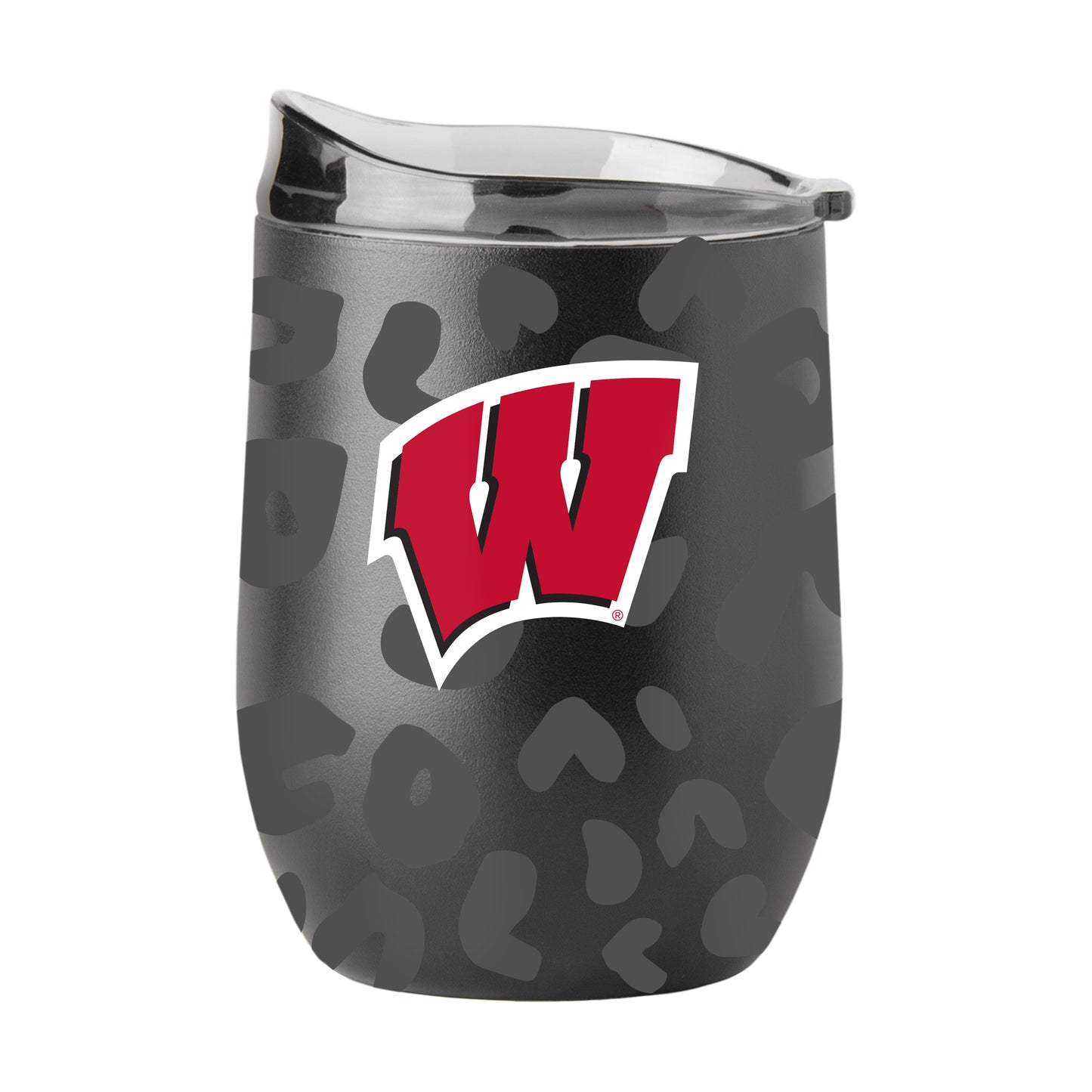 Wisconsin Leopard 16oz Black Powdercoat Curved Beverage