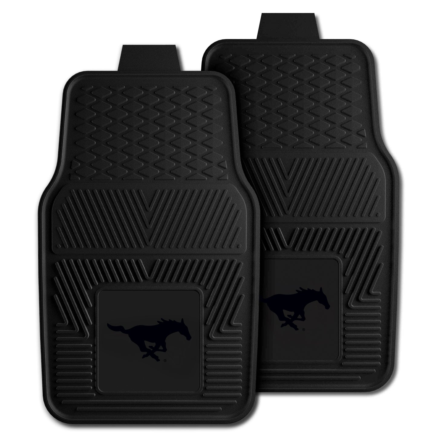 Southern Methodist 2-pc Vinyl Car Mat Set - Black