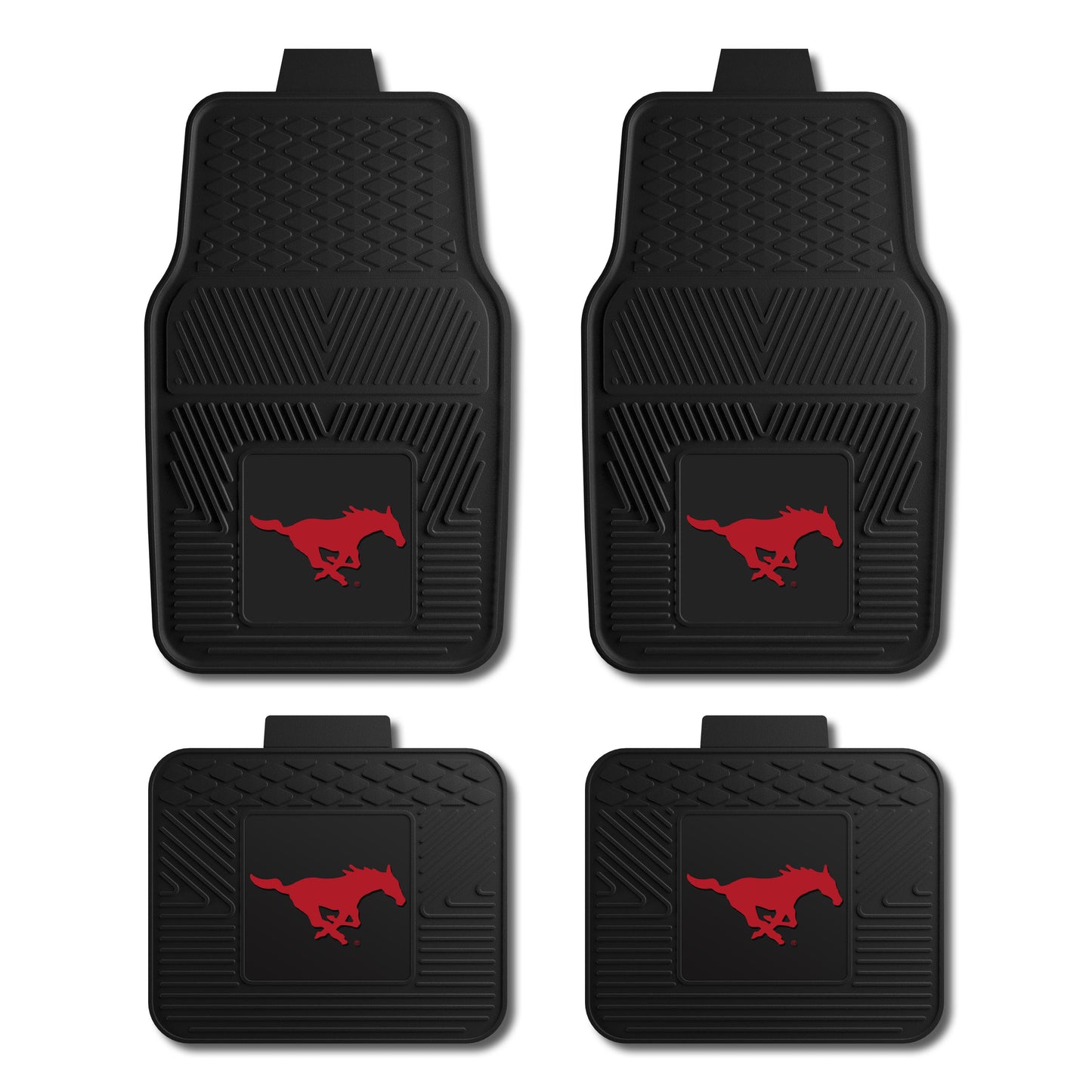 Southern Methodist University Mustang 4-pc Vinyl Car Mat Set - Red