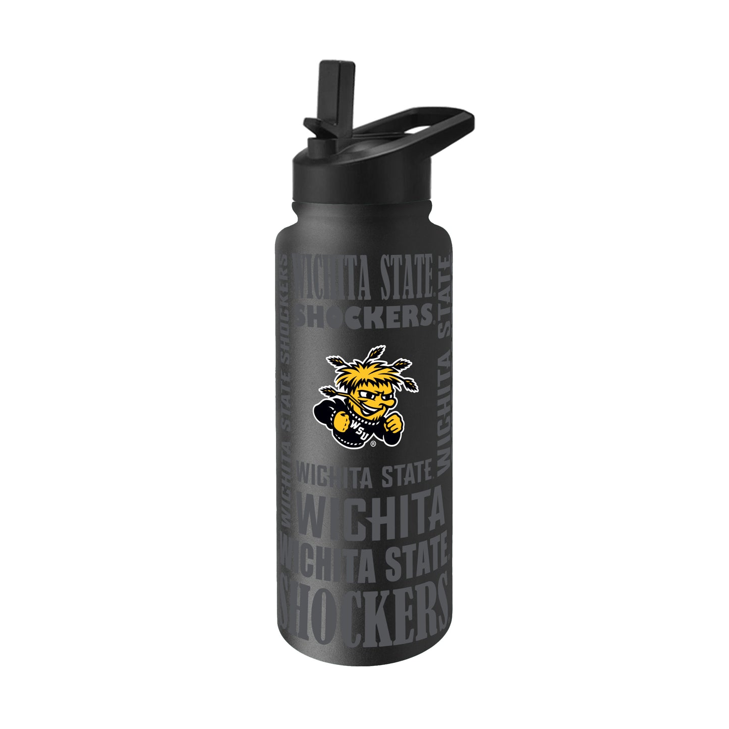 Wichita State 34oz Black Replay Quencher Bottle