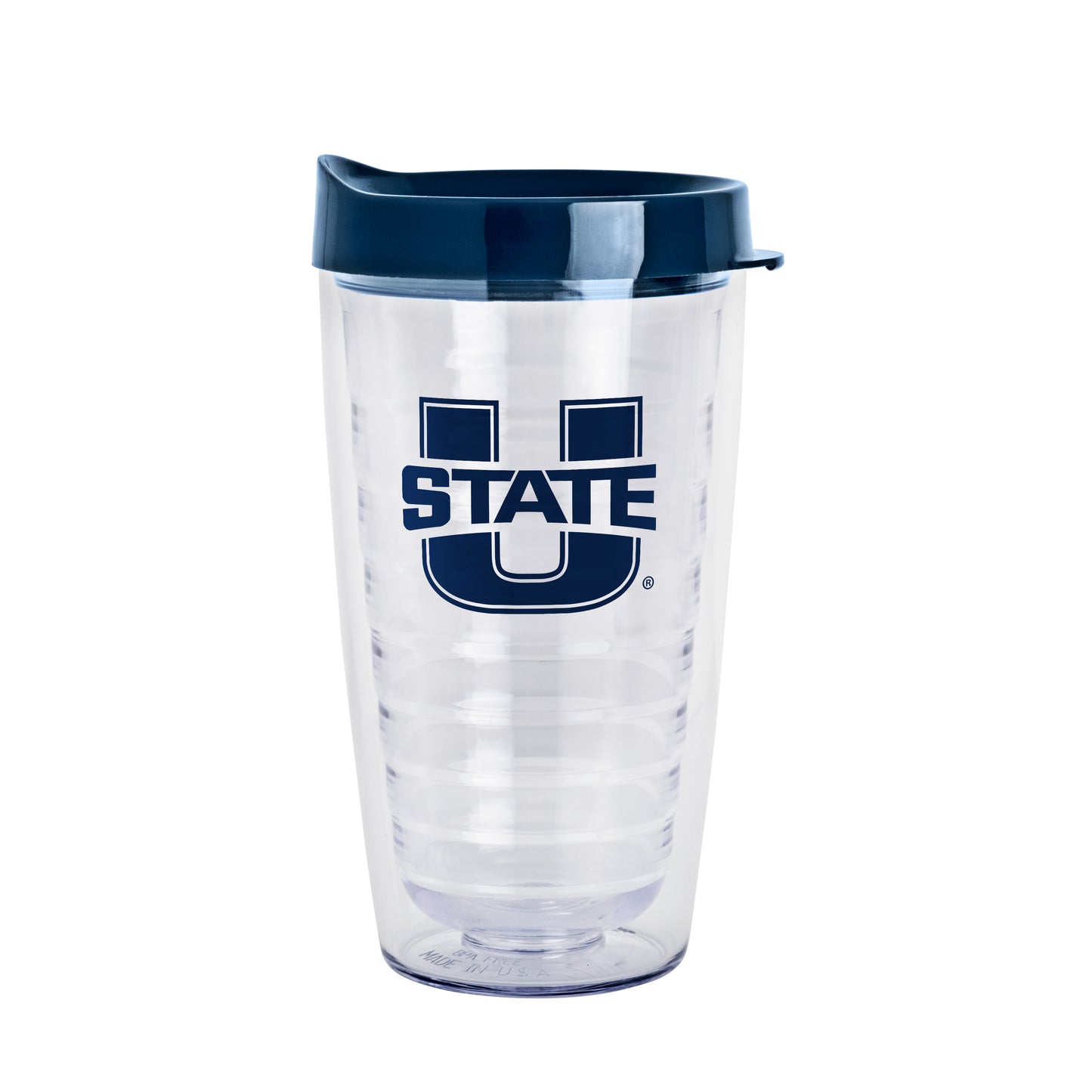 Utah State 16oz Flipside Dbl Wall Clear Tumbler