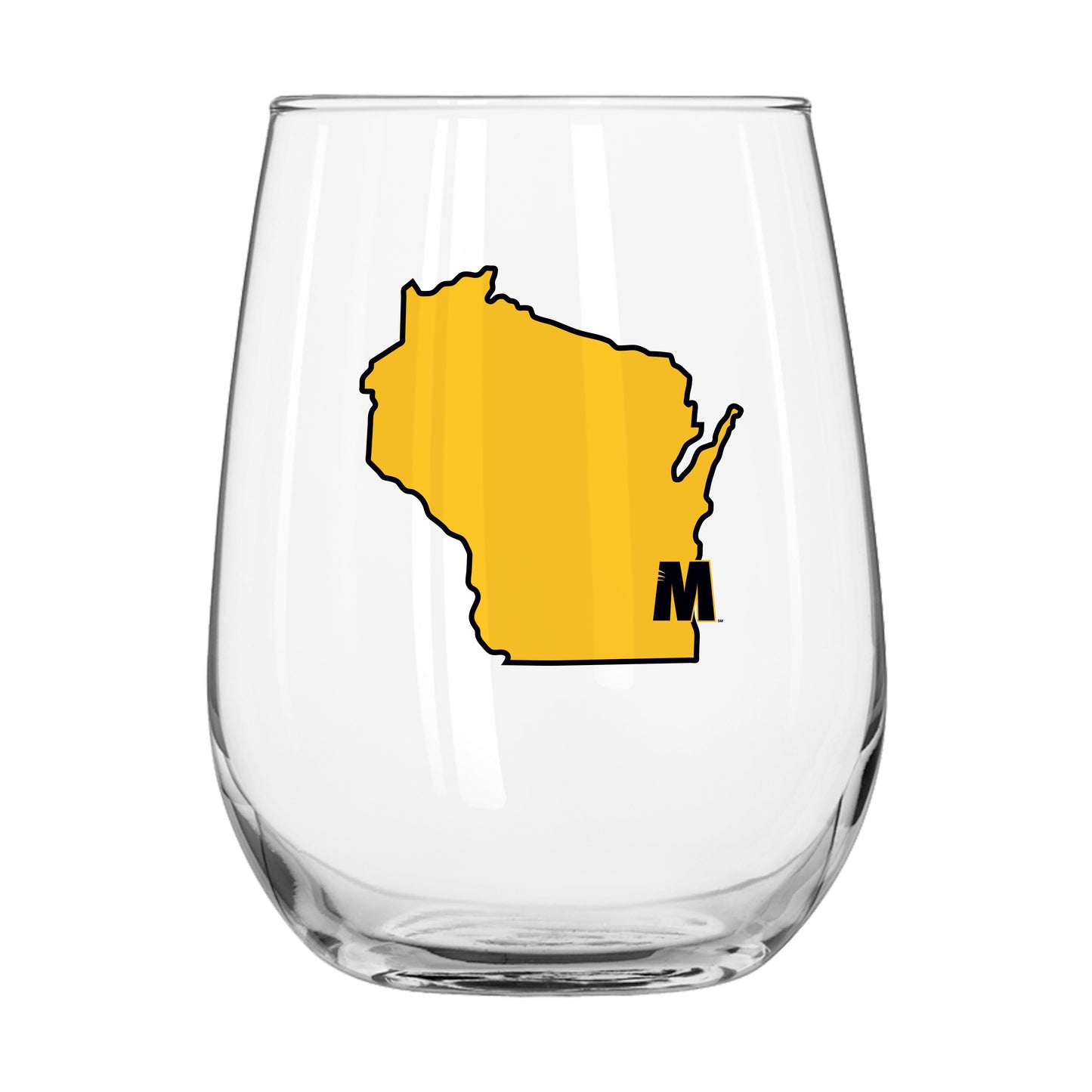Wisconsin - Milwaukee 16oz Logo Glass Curved Beverage