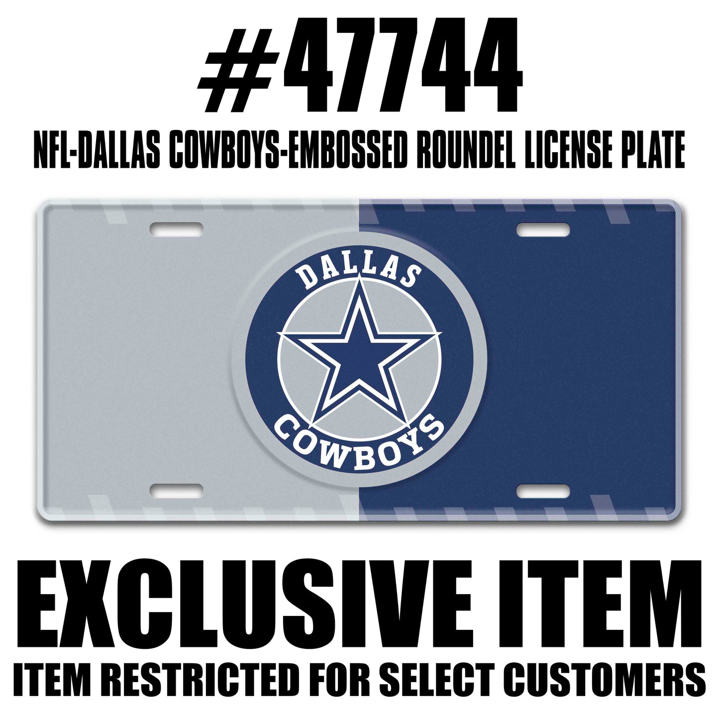 NFL - Dallas Cowboys Embossed Roundel License Plate
